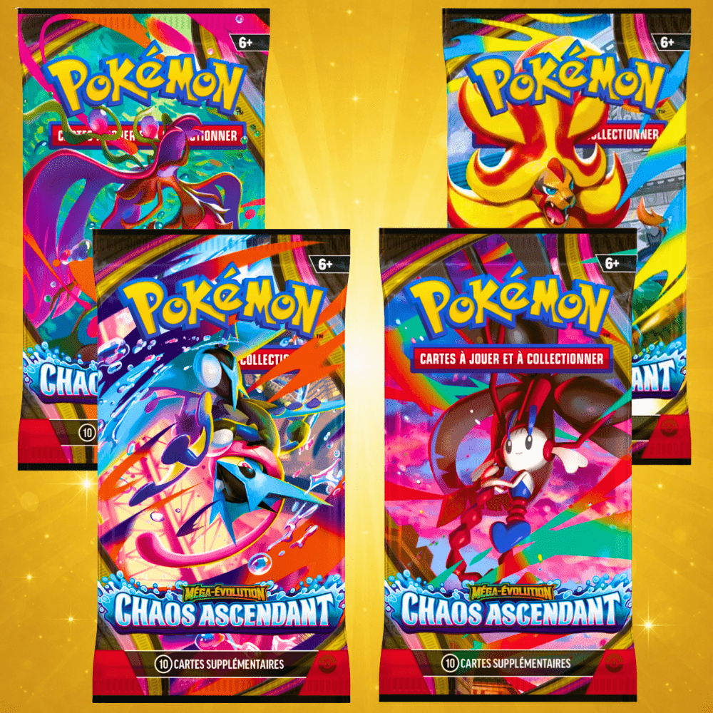 TEMU Lot de 4 Boosters Pokémon -Évolution : Ascendant - Full Complet - - 10 Cartes par Booster - Neufs