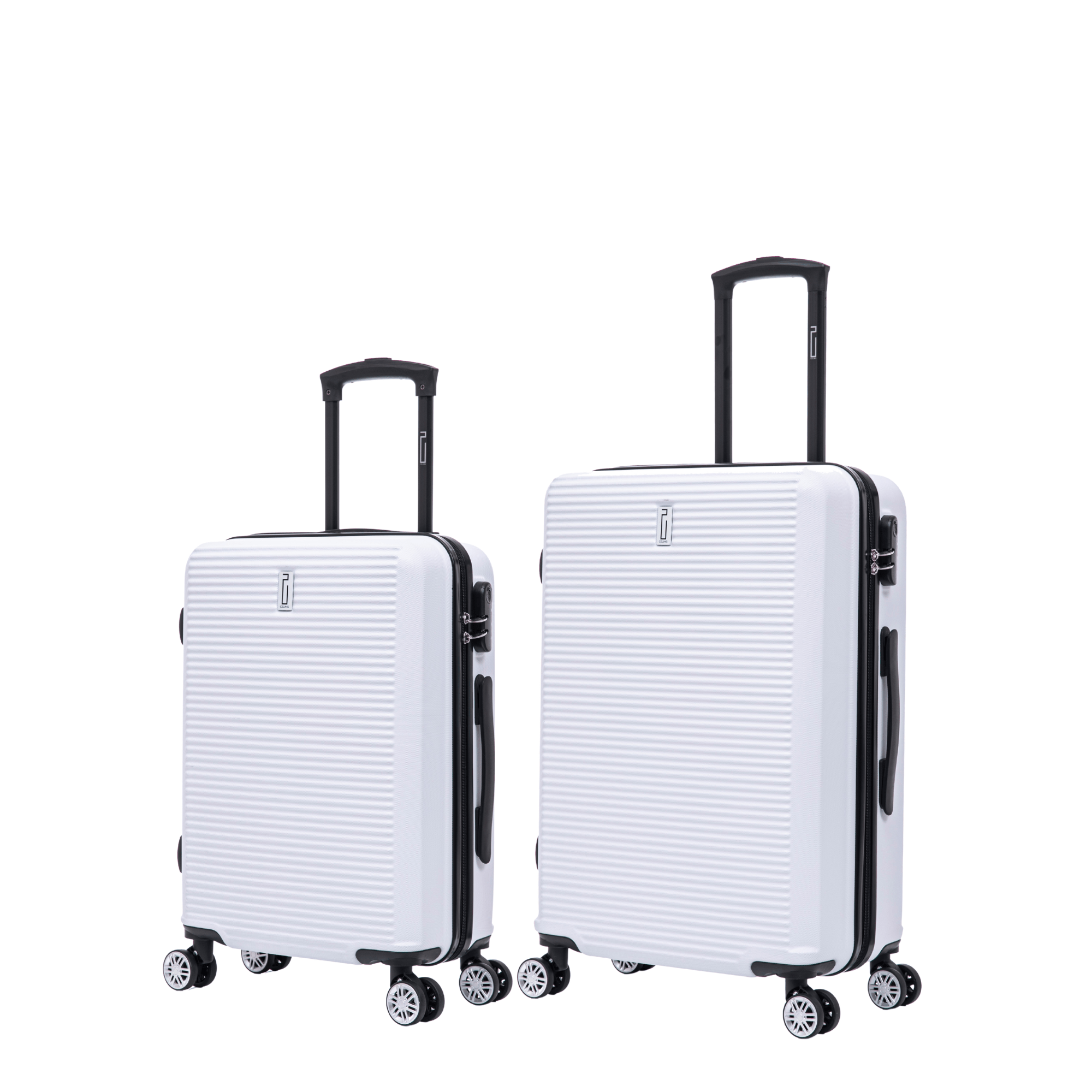 TEMU Lot de 2 Valises ABS | Valise Cabine S 55 cm + Valise Soute L 65 cm | Coque Rigide | Roulettes 360° | Serrure Intégrée