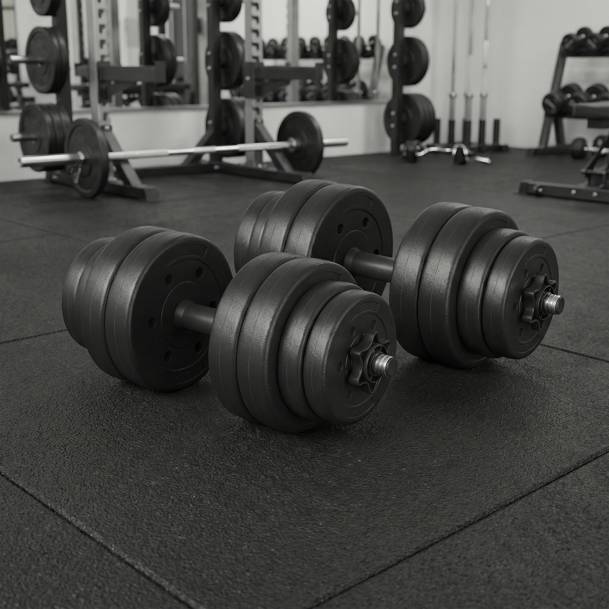 TEMU Kit Haltères Musculation, Poids Réglable, Revêtement en Plastique, 30 kg au total,Fitnesse, Musculation, à , avec Barre d’Extension