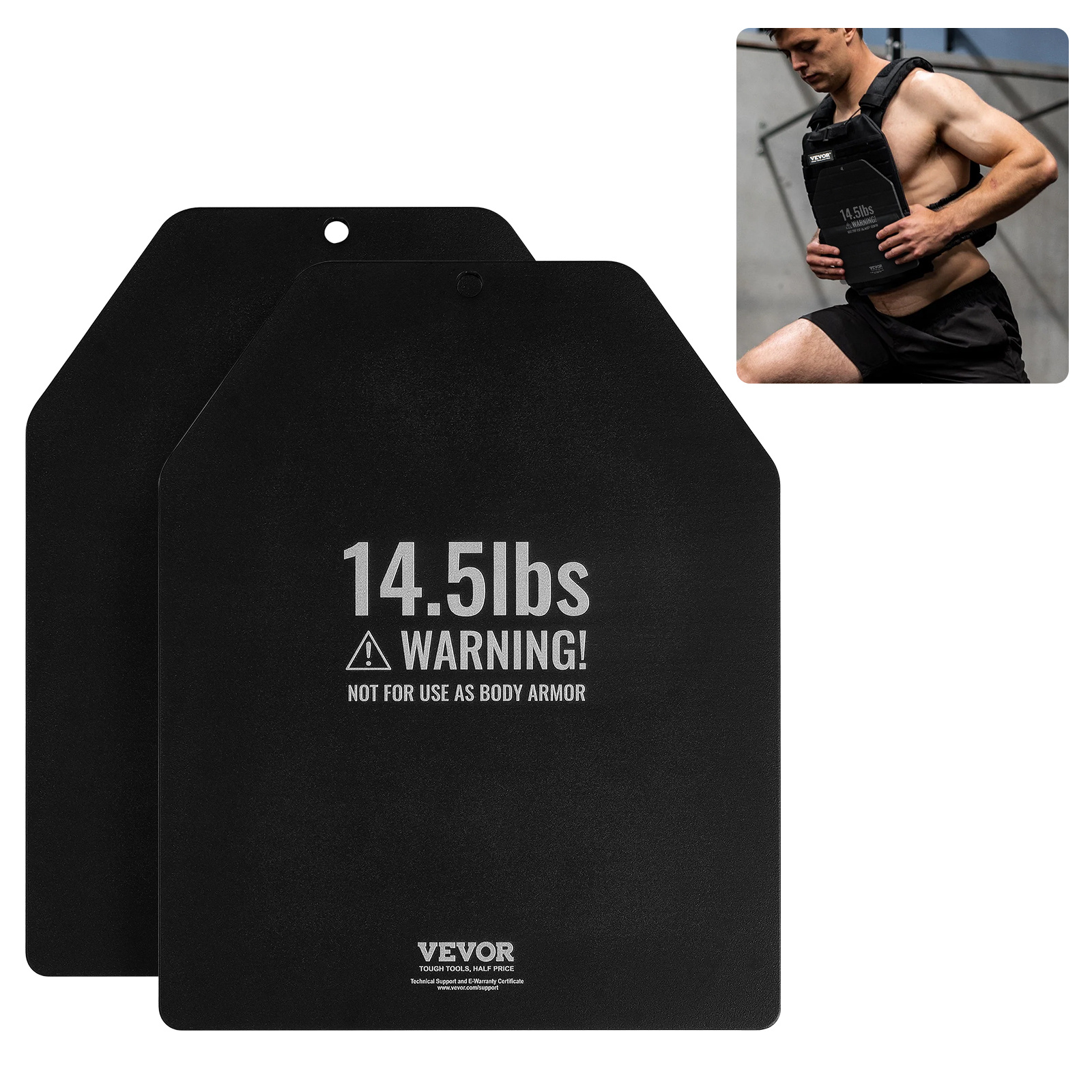Image of Vevor Weight Vest Plates, 6.6 Kg Pairs, Weighted Plates, Contoured Ergonomic Fit – , Weight For Weight Vests, For Strength Training, Running, Fitness, Heavy Workouts