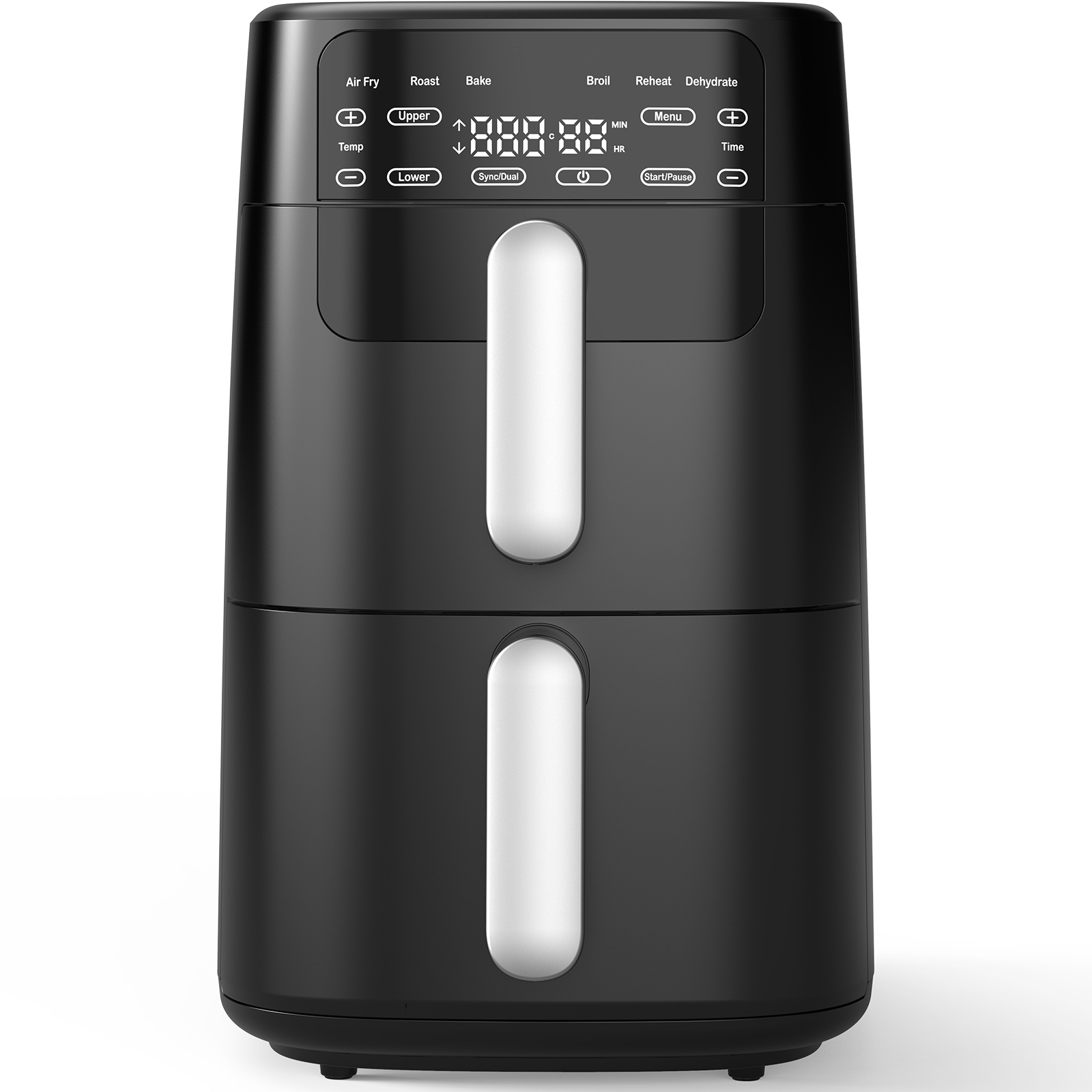 Image of 10l Air Fryer, 2 Vertical Chambers Air Fryer, Xxl Hot Air Fryer, 6 Cooking Functions Oil-free Fryer, 2700w, Led Touch Display, 30–230°c, Includes Recipe Book, Dishwasher-safe Baskets, Compact