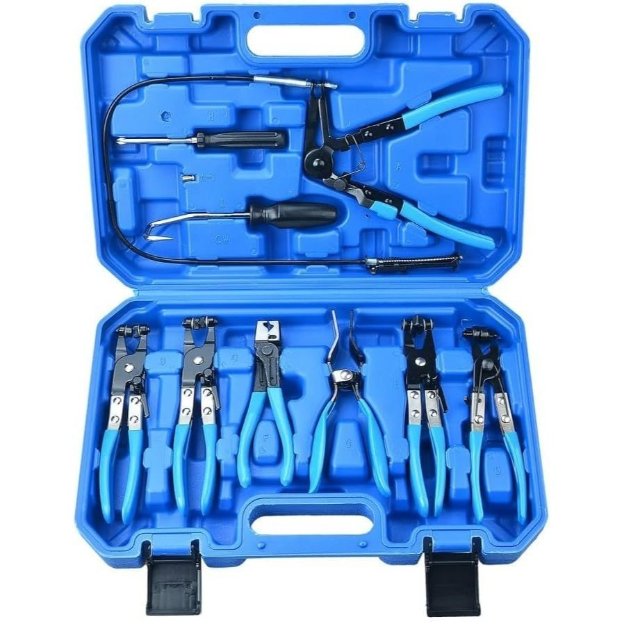 11pcs Hose Clamp Plier Set - Professional Set For Hose Clamps And Hose Clips, Ideal For Vehicle Maintenance