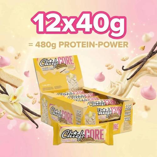 - core proteinriegel vanilla cheesecake - 13g protein ohne zuckerzusatz kakaobutter-überzug - 12x40g 480g - 17.07.2026