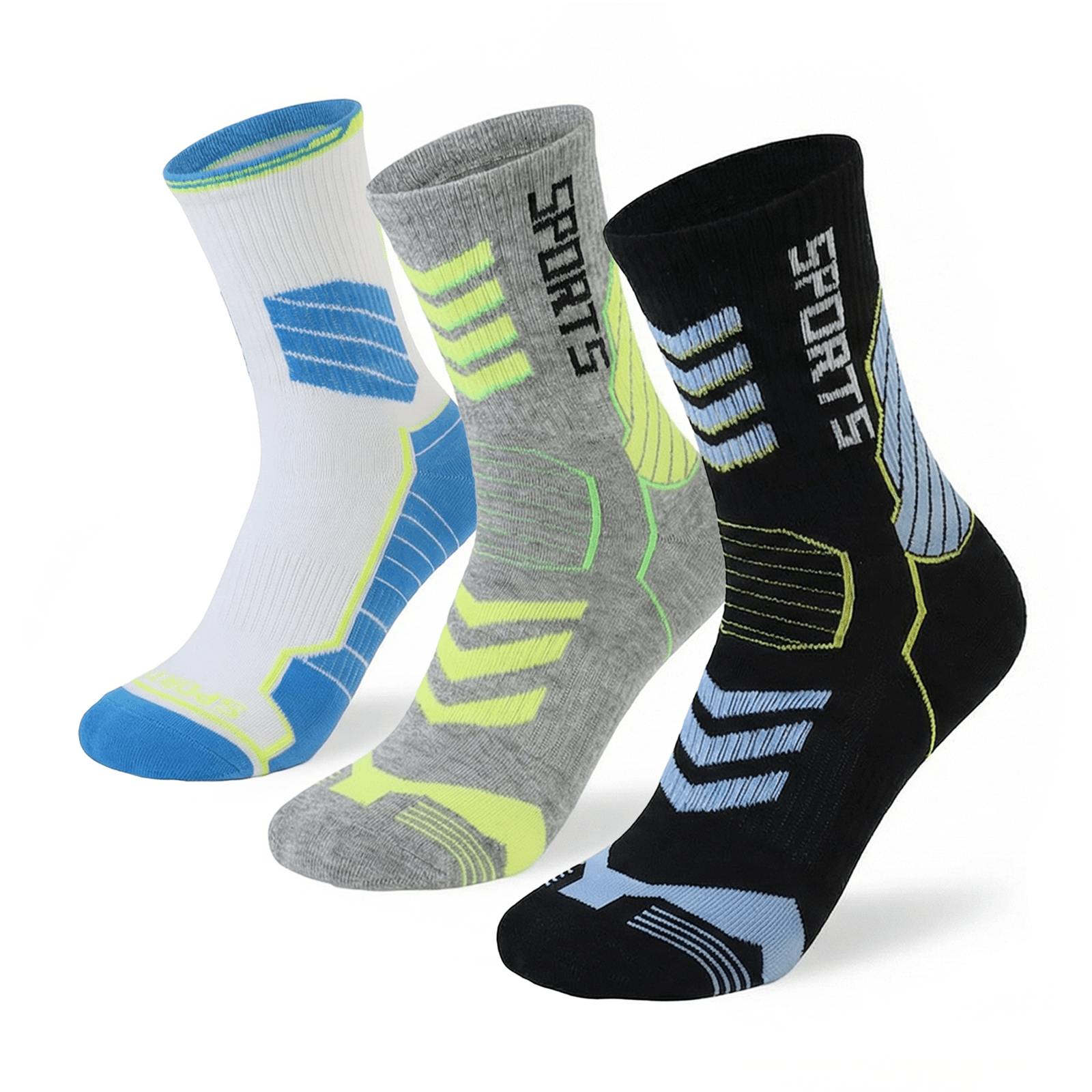 TEMU Wazzi 3 Pairs Of Cotton Sports Socks For Men And Women, Breathable And Durable, Ideal For Tennis, Running, And Cycling