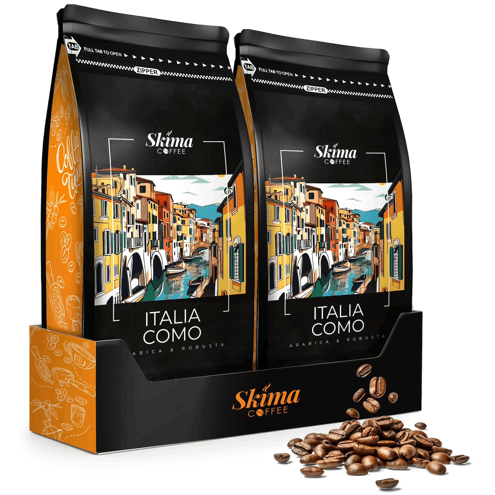 Ground Coffee 2x1kg Italia Como Freshly Roasted For Espresso + Free