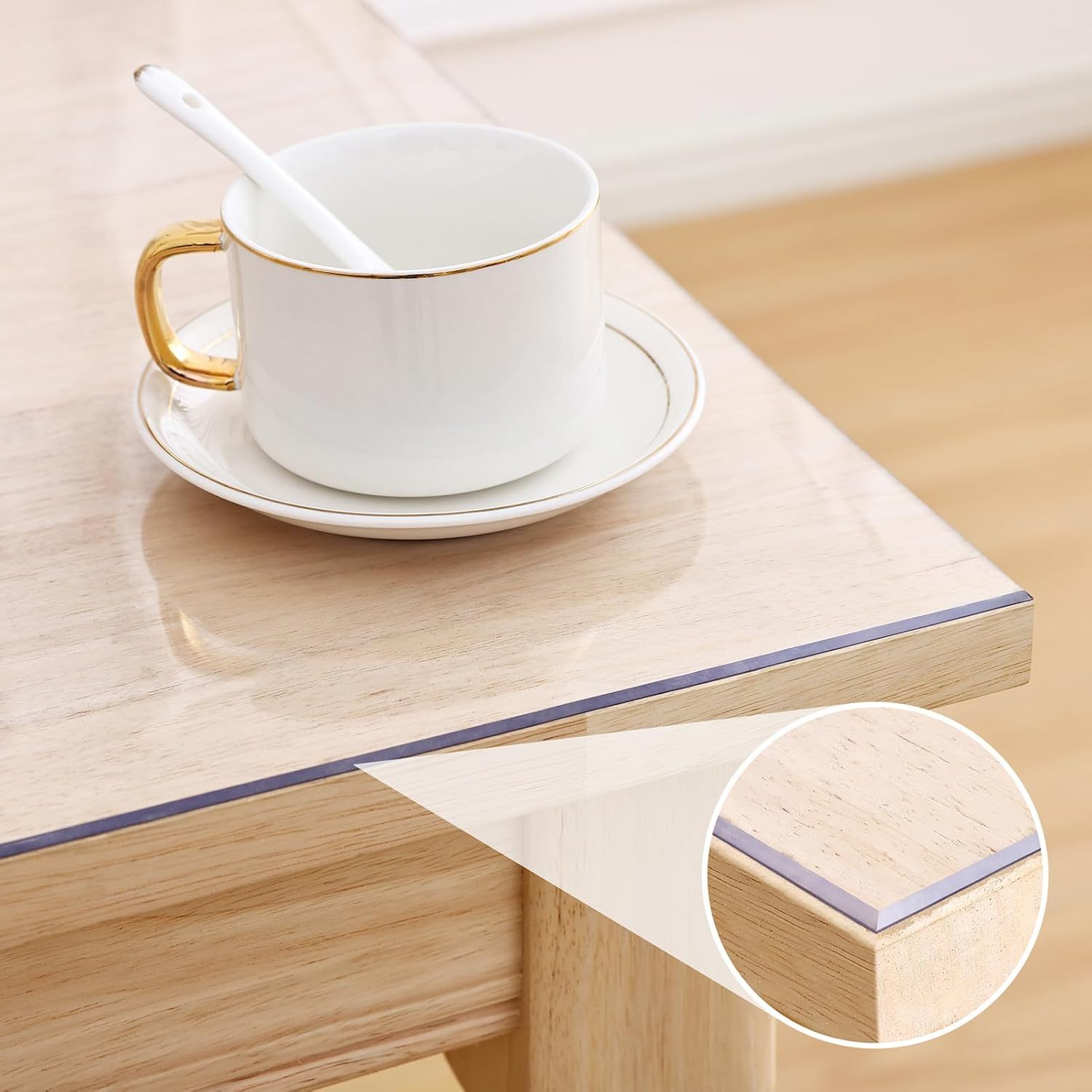 1pc Tablecloth, Pvc Table Film, Rectangular Table Protector, 1 Mm, And Transparent, Heat-resistant And Wipeable, Sturdy And Tear-resistant, Easy To Clean, Versatile, Transparent Colors