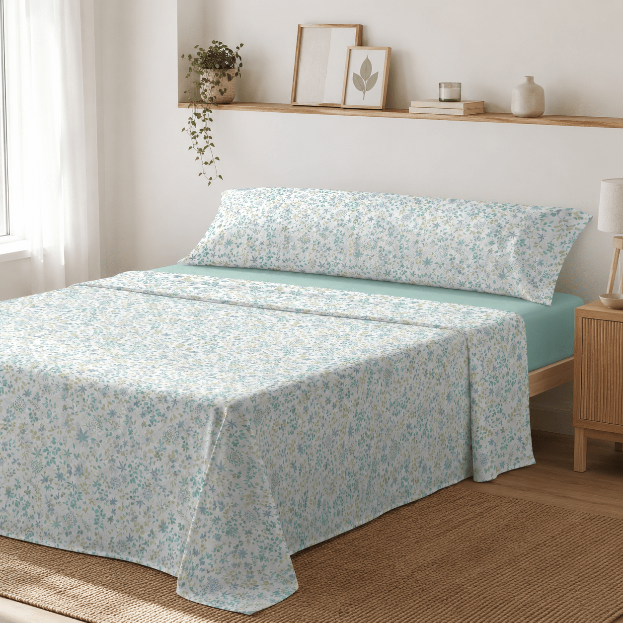 TEMU Juego de Sábanas Cama 90,105.135.150, 3 Piezas, Sábana Encimera, Bajera Ajustable 190/30 cm y de Almohada, 50% Algodón 50% Poliéster, Diseño