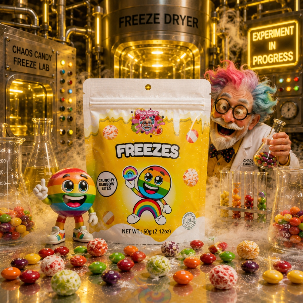 Image of Freezes - Crunchy Rainbow Bites - Chaos Candy - | Freeze-dried Rainbow Dragees Sweets Candy | Crunch Candy Snack | Tiktok Viral Trend Candy | Social Media Hype