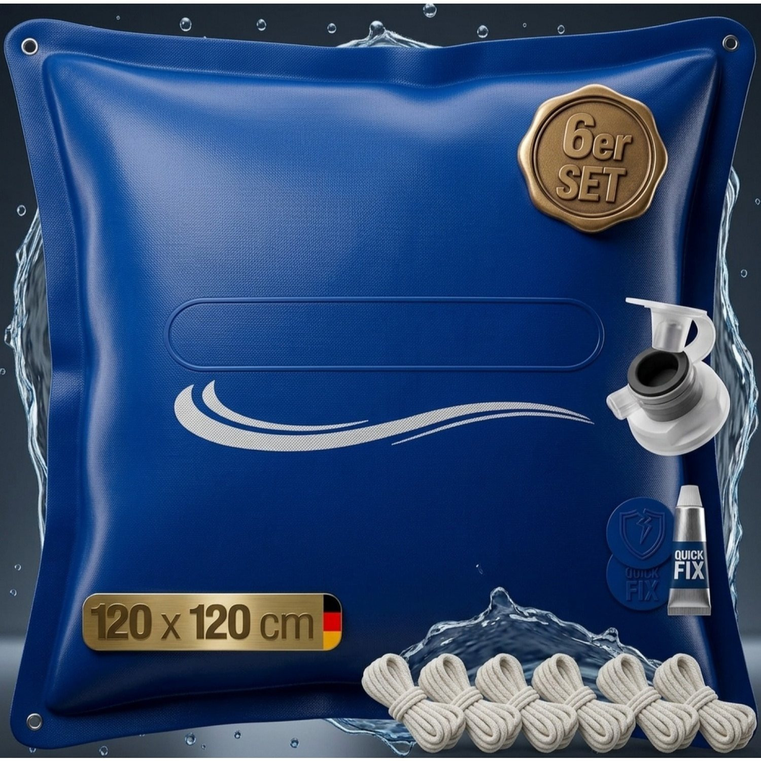 TEMU Poolkissen Winter XL Chlorbeständig Seil PVC Verstärktes Material bis -20°C Doppelnaht Sicherheitsventil 4 Ösen Luftkissen Pool Abdeckung