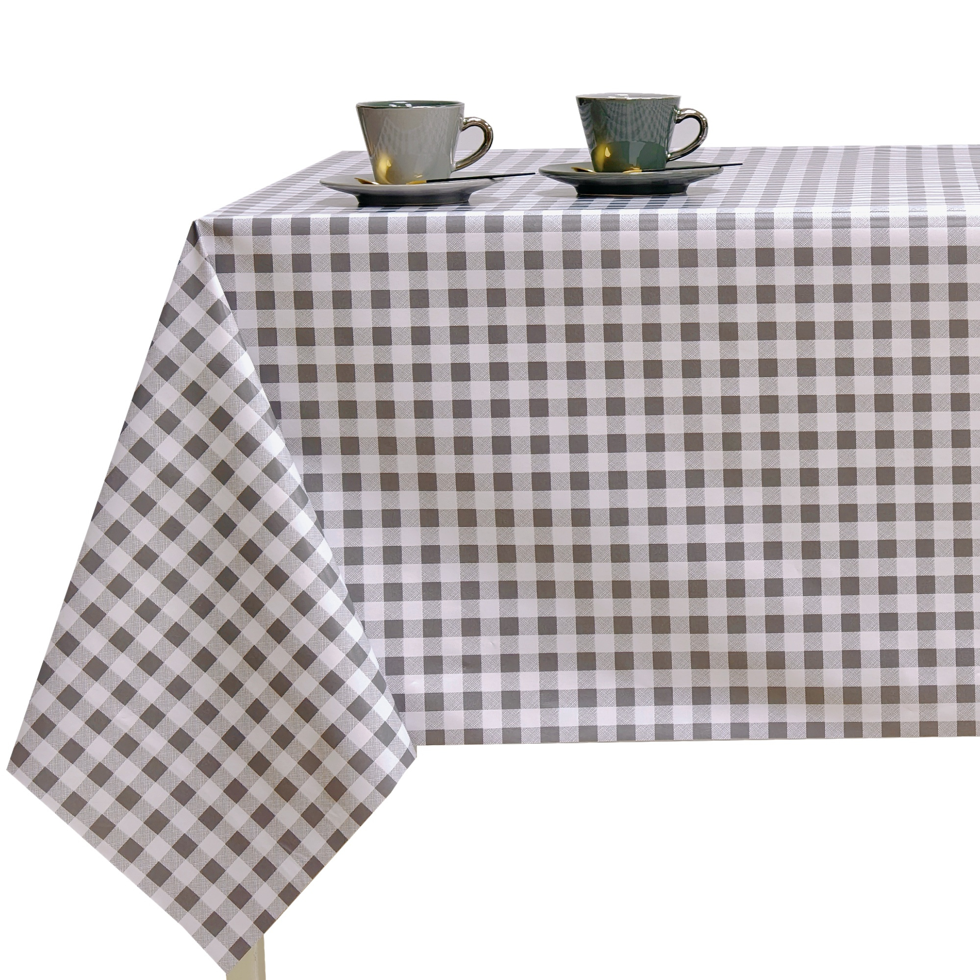 TEMU Mantel de PVC Hule Impermeable para Mesa Rectangular, Diseño de Cuadros y , Fácil de Limpiar, Ideal para Cocina, Comedor, Jardín y