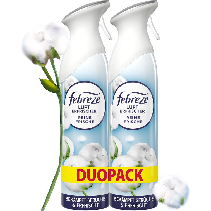 Febreze Air Freshener Spray Pure Freshness | 2-pack (2x 185ml) | Technology |propellant | All Rooms