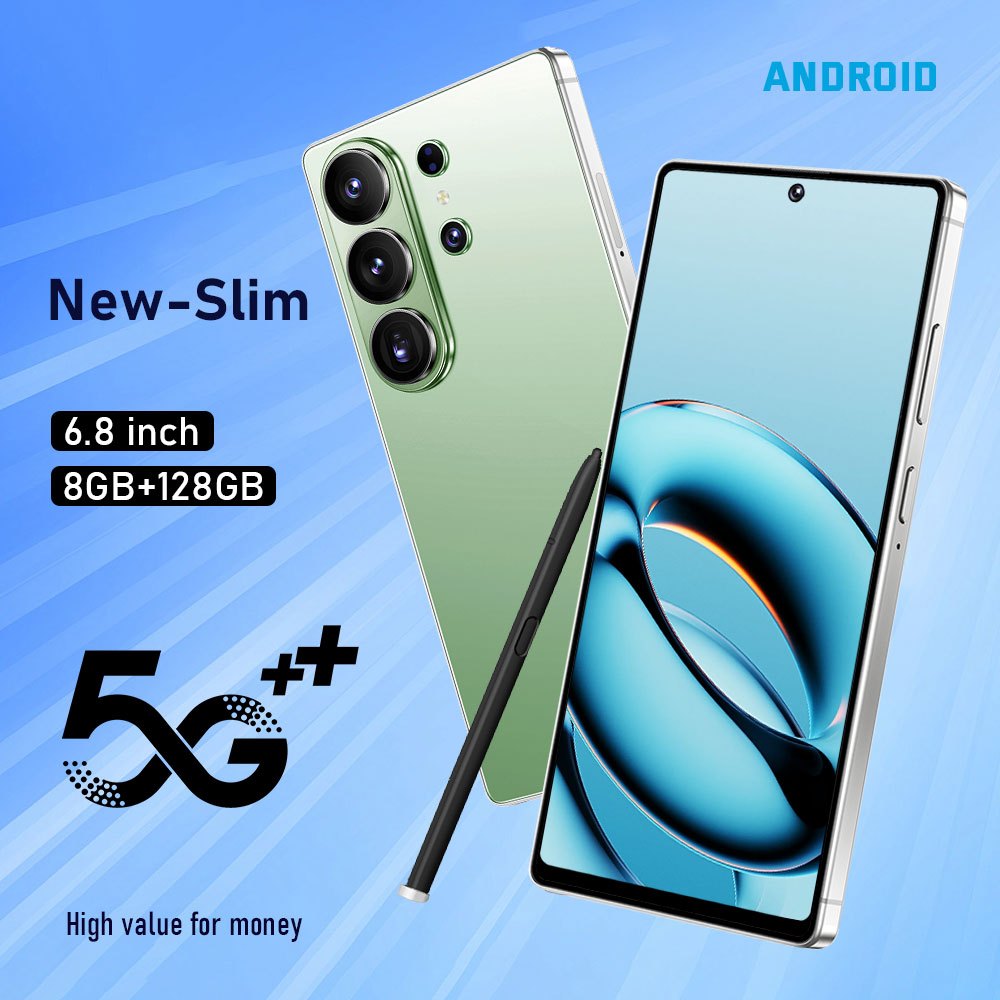 Najnovejši pametni telefon 5G za leto 2026, odklenjen, , 6,8-palčni HD velik zaslon, mobilni telefon z veliko baterijo, dvojno , prepoznavanjem