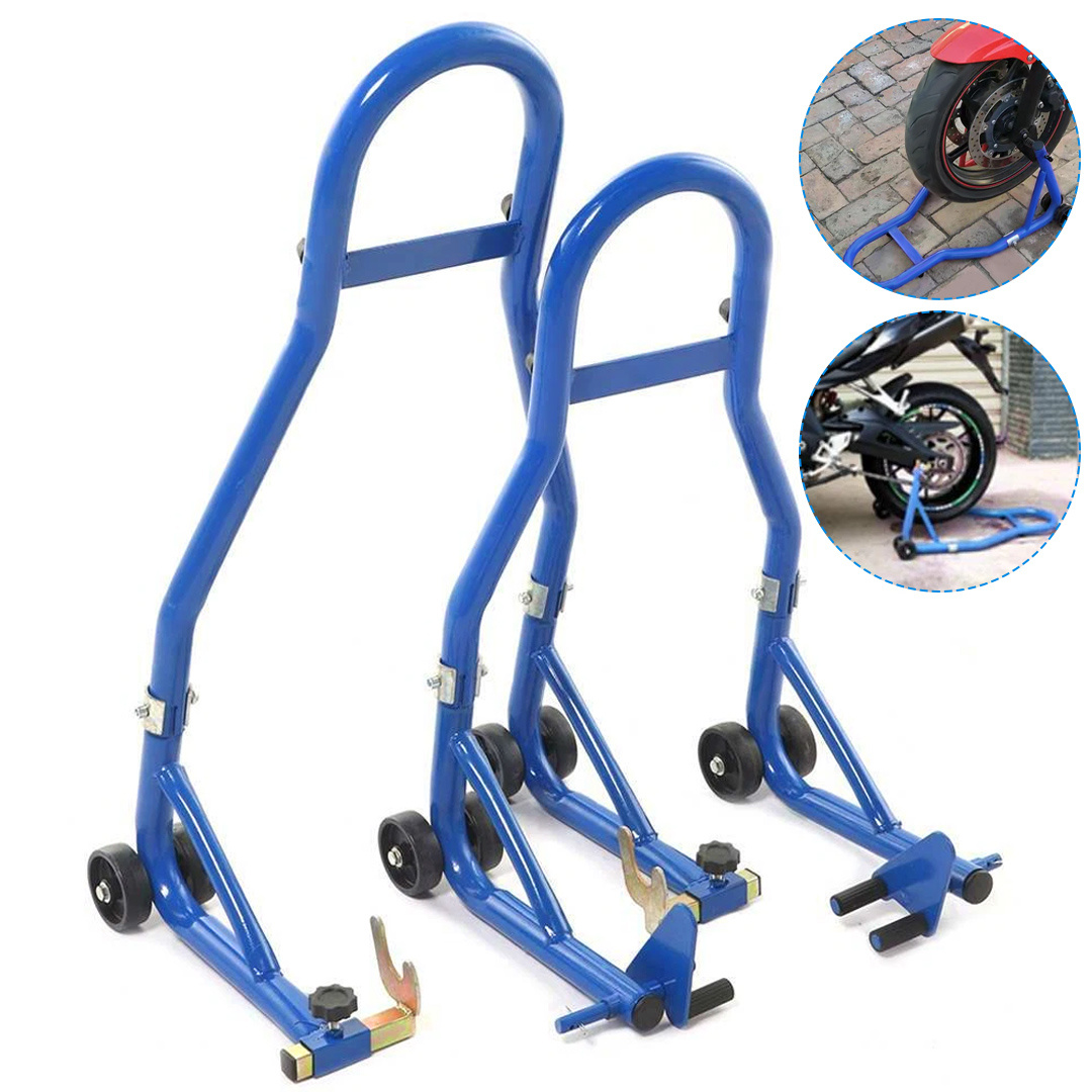 TEMU 2pcs Front+rear Motorcycle Paddock Stand Set, Motorcycle Support Featuring A Stable Paddock Base, Suitable For Motorcycles, Atvs, Scooters, And