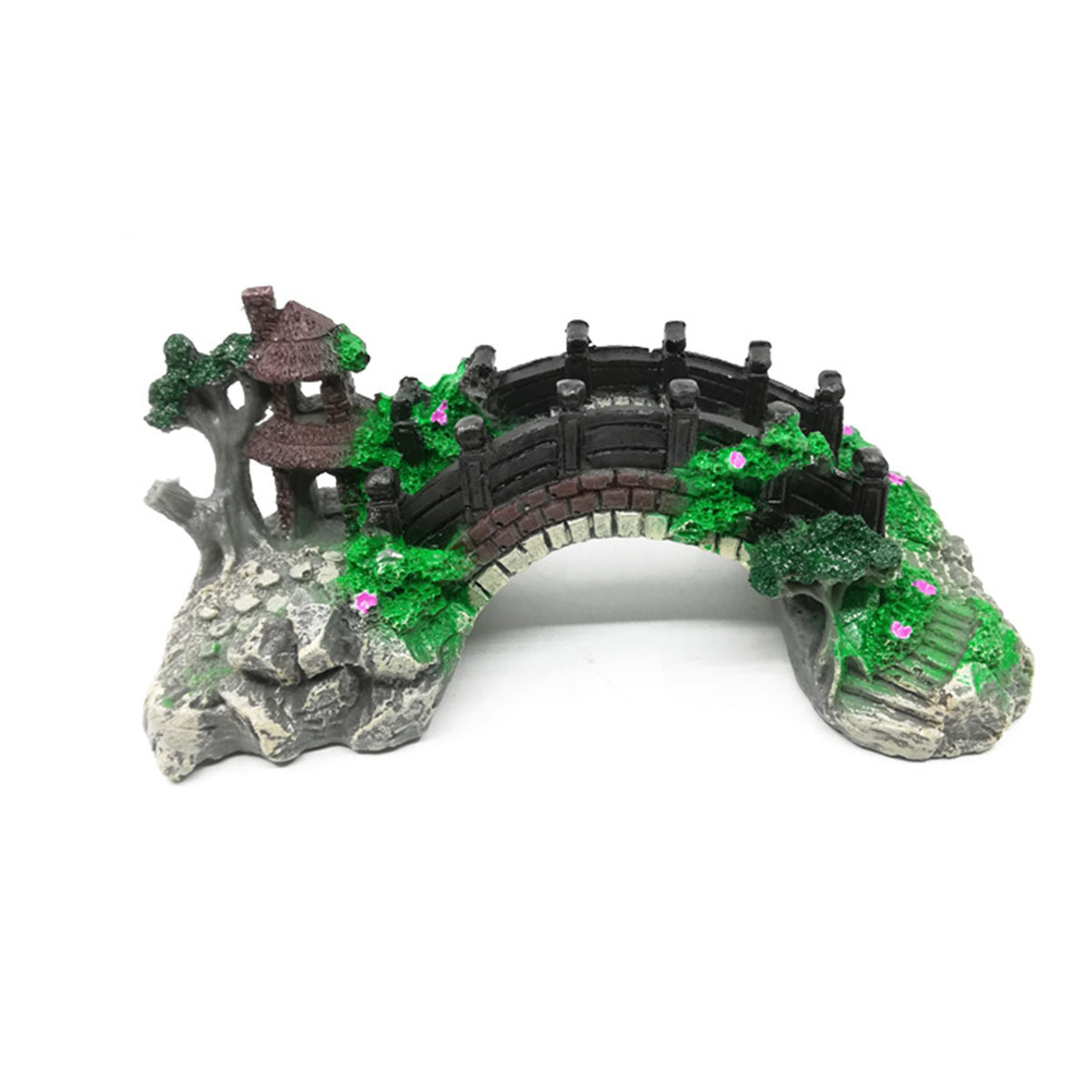 Image of ® Aquarium Decoration Bridge, Creative And Realistic Design, Increases Aesthetics And Provides Hiding Places For Fish.