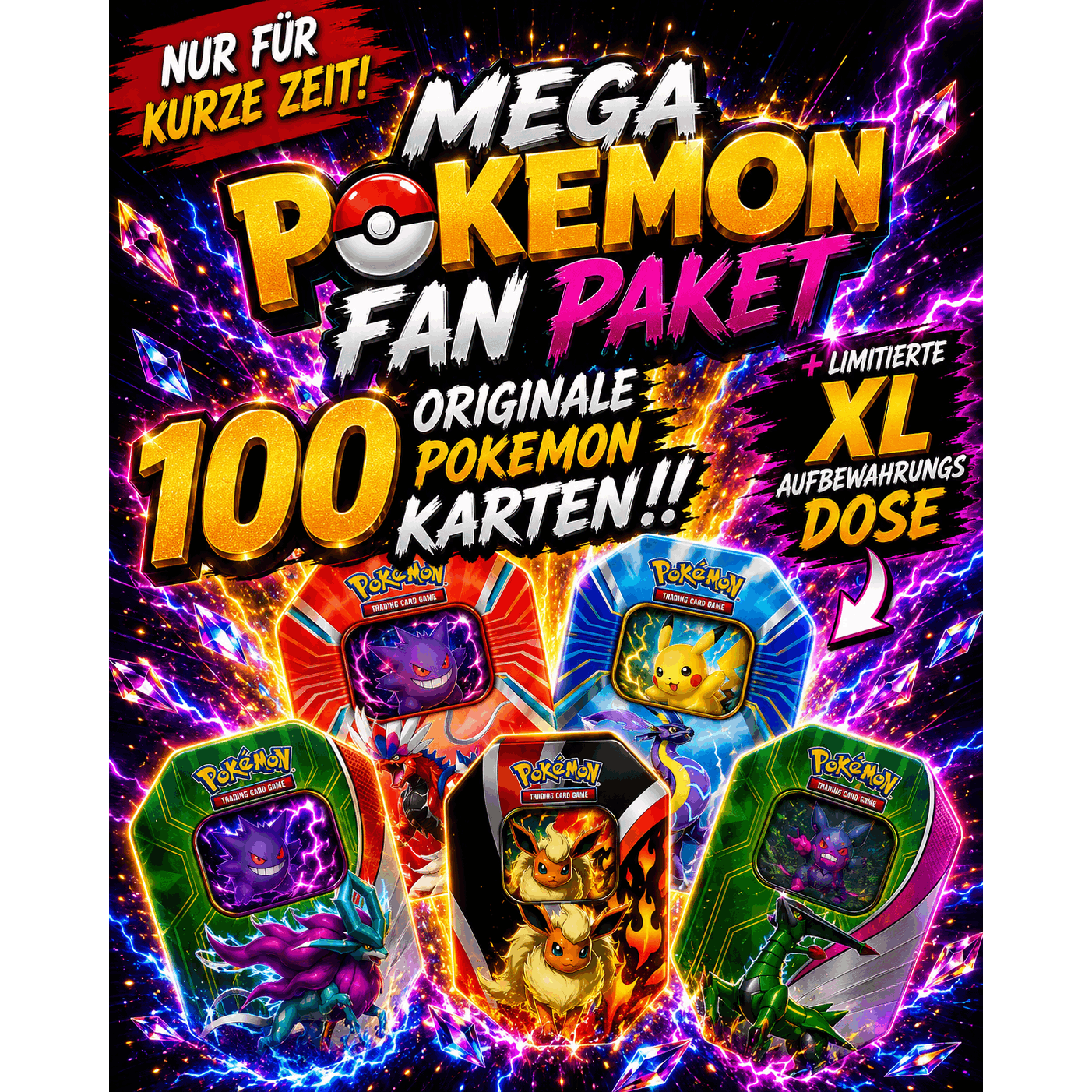 Mega Fan Package - 100 Original Cards - For Master, Big Or Small
