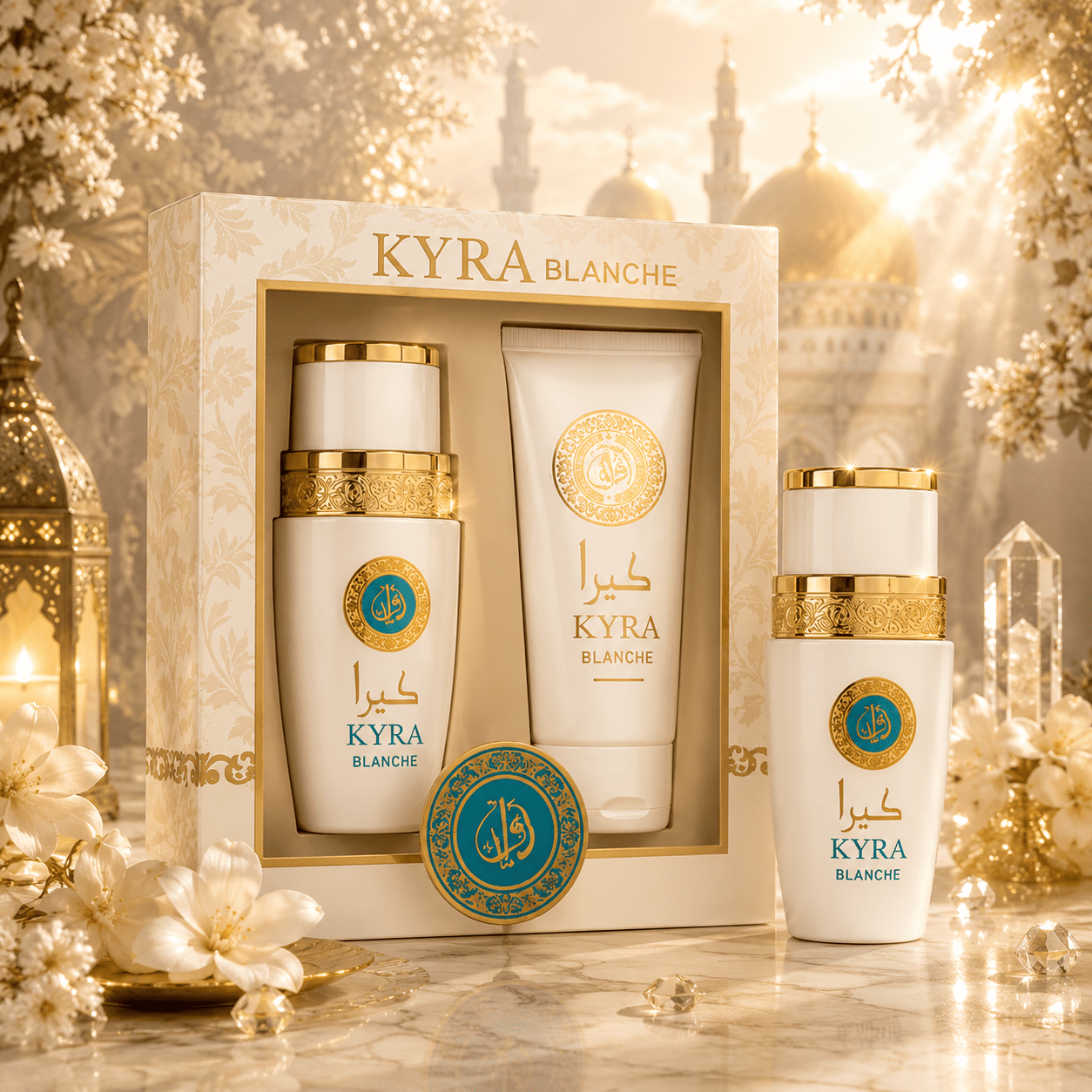 TEMU Kyra Blanche Coffret Parfum Femme 100ml + Lotion Corps 150ml – Eau de Parfum Oriental & – Cadeau