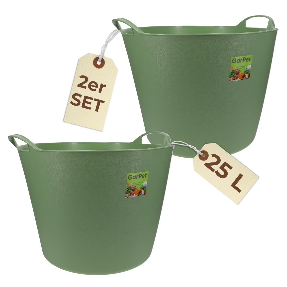 Image of Flexible Bucket 25 L Washing Trough Basket Washing Basket Flexible Round Flexible Trough Plastic Bucket With Handle Feeding Trough Horse