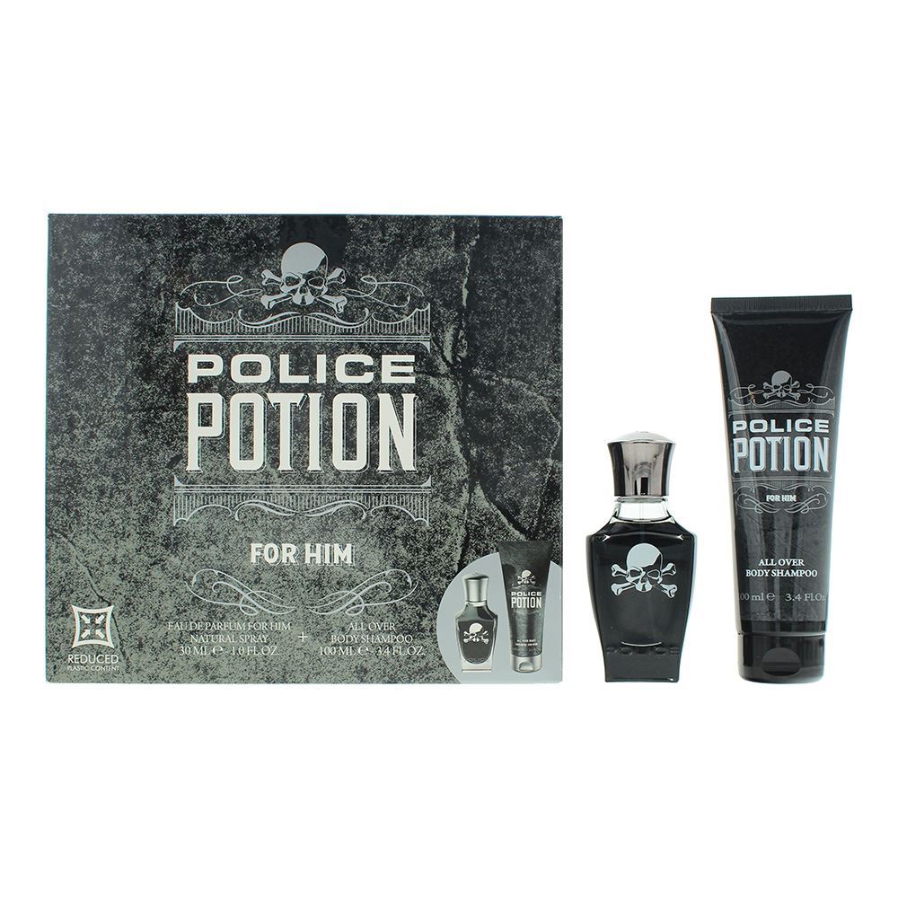 Police Potion For Him 2 Piece Gift Set: Eau de Parfum 30ml - Shower Gel 100ml | TJ Hughes