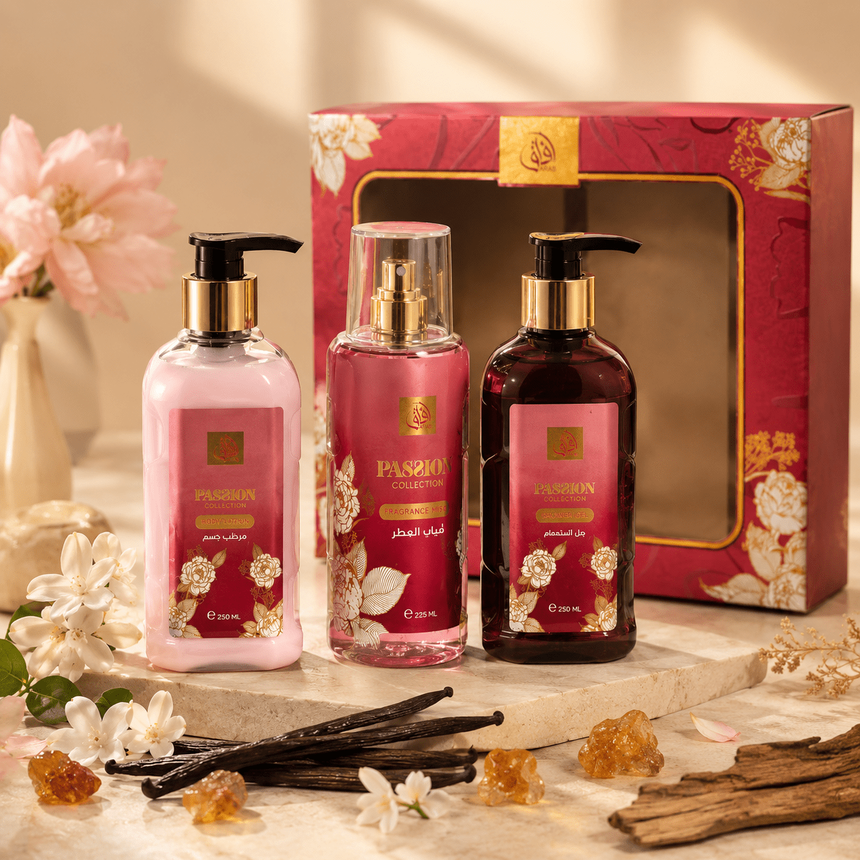 TEMU – Coffret Soin Corps Femme 3 Pièces | Gel Douche 250ml, Parfumée 225ml, Lotion Corps 250ml