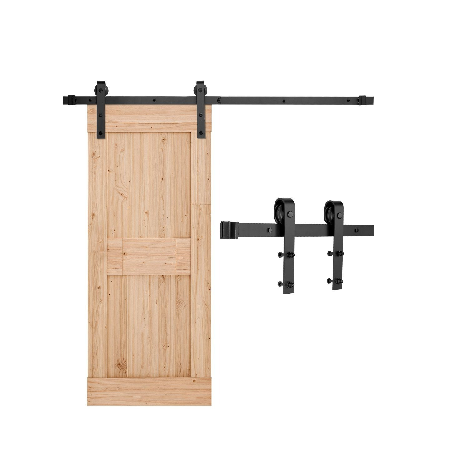 TEMU Kit de herrajes para puerta corrediza de VEVOR de 5 pies, capacidad de peso de 330 libras, compatible con una anchura de 30 pulgadas y un grosor