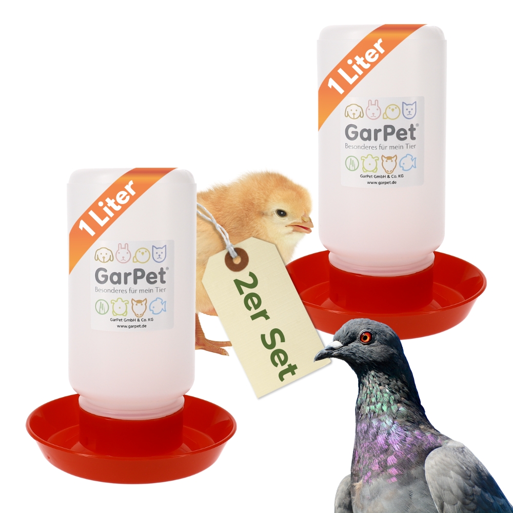 2-pack Automatic Poultry Waterer For Chickens, Chicks, And Pigeons, 1l Water Dispenser