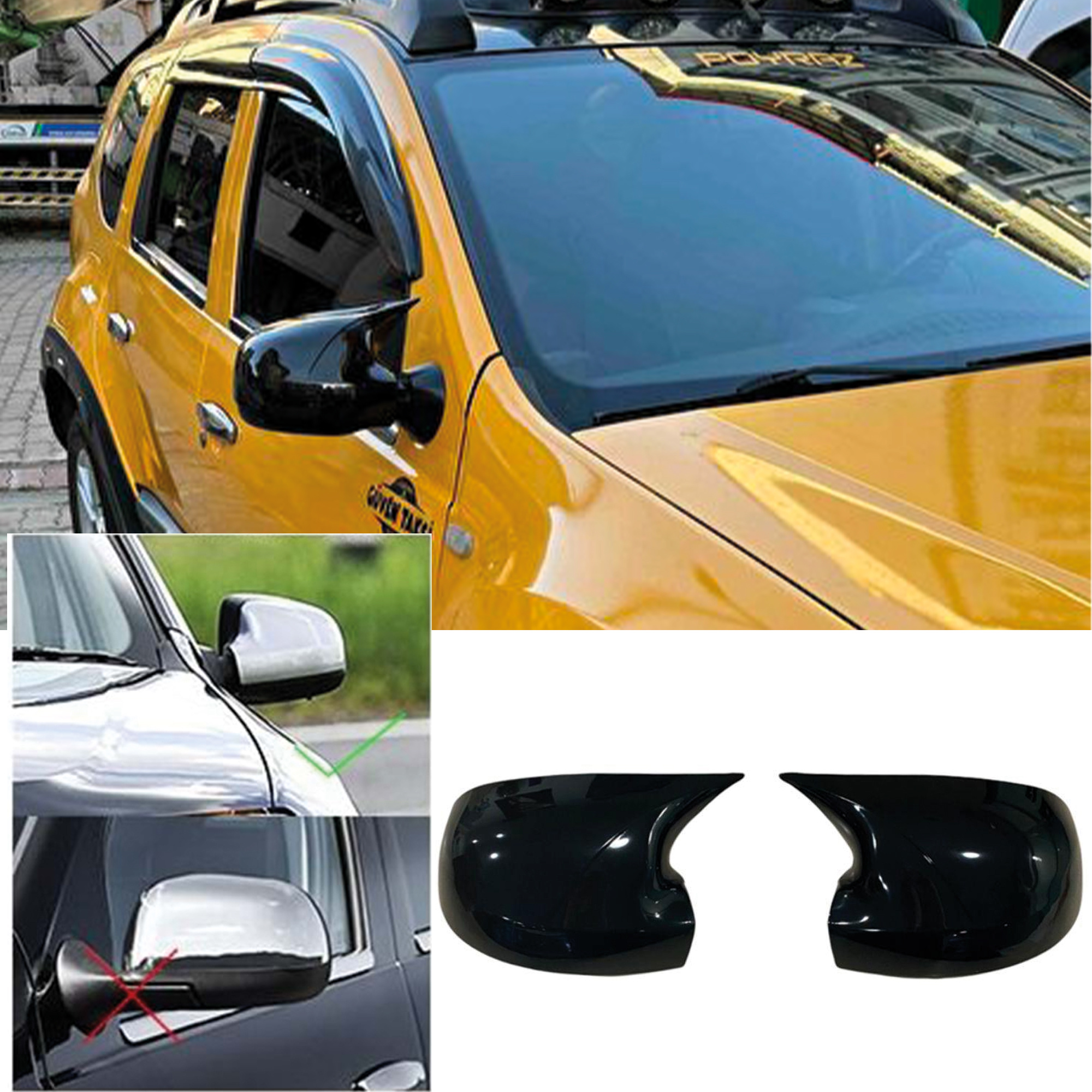 Image of Mirror Cover For Duster Mk1 Mk1,5 2010-2017 Fl Accessory Bat Model Rearview Mirror Cover Shell Cap