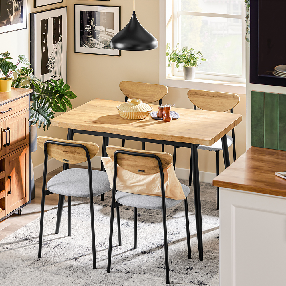Dining Set With And 4 Upholstered Chairs, Space- Dining Room Furniture For Kitchen, Dining Room, Living Room, , 110x76x70cm, Sobuy Ogt52-n