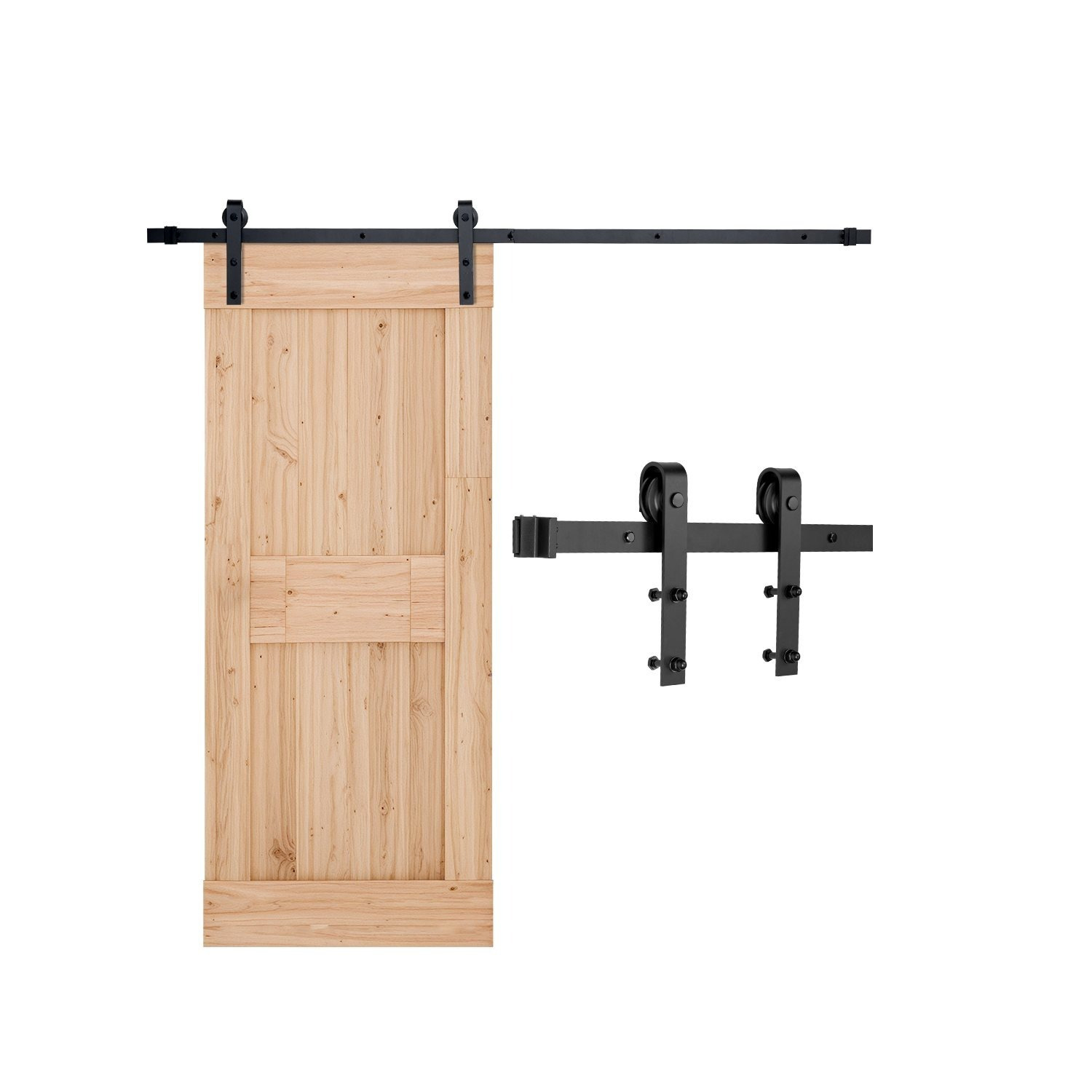 TEMU Kit de quincaillerie pour porte de coulissante VEVOR 6 pieds, de poids de 330 lb, compatible avec une porte de coulissante simple d'une largeur