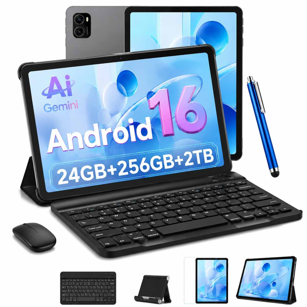 TEMU 16 New 2026 Tablet, Hd Ips Large Screen, -core High-performance Cpu, 24 (8+16) Gb , 256 Gb Rom (2 Tb Expand), 8 Mp + 5 Mp Dual Cameras, Long ,