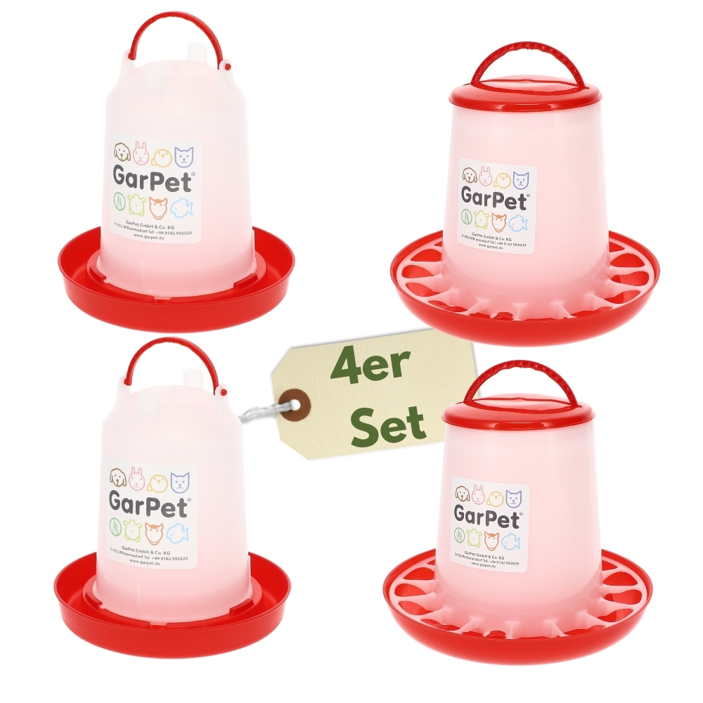 4pcs Of Chicken Feeder Set + Chicken , Including Feeding Trough, Chick Accessories, Chick , Poultry , Water Dispenser, Size 2