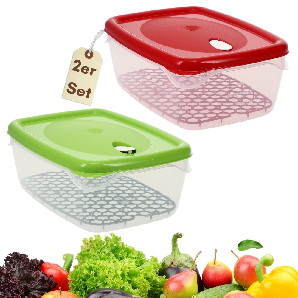 Image of Of Fresh-keeping Cans With Lid, Drip Grid, Kitchen, Steam Valve, Storage Cans, Plastic, Supplies, Airtight, Freezer L