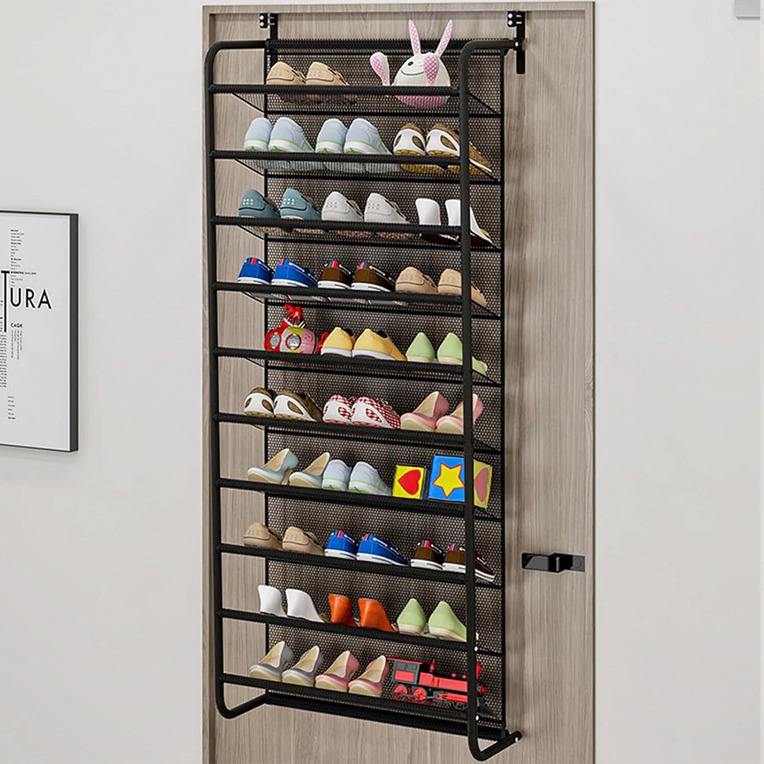TEMU Over Door Rack, Wall Hanging Closet Organizer, Storage Stand, Space-saving Storage For Bathroom, Kitchen, Bedroom, Enterdoor