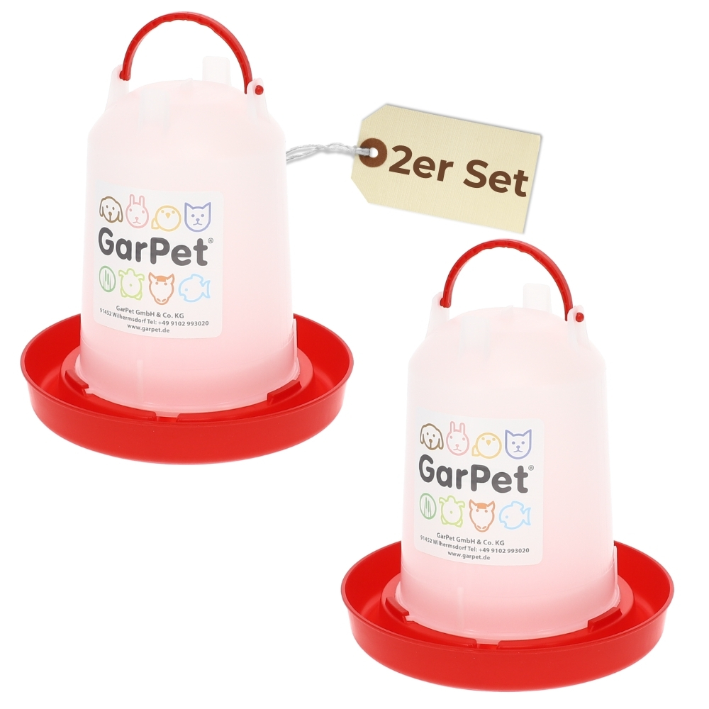 2-pack Chicken Waterers, 1.5l Poultry Drinkers, Automatic Chicken Water Dispenser, Chick Water Feeder, Poultry Accessories