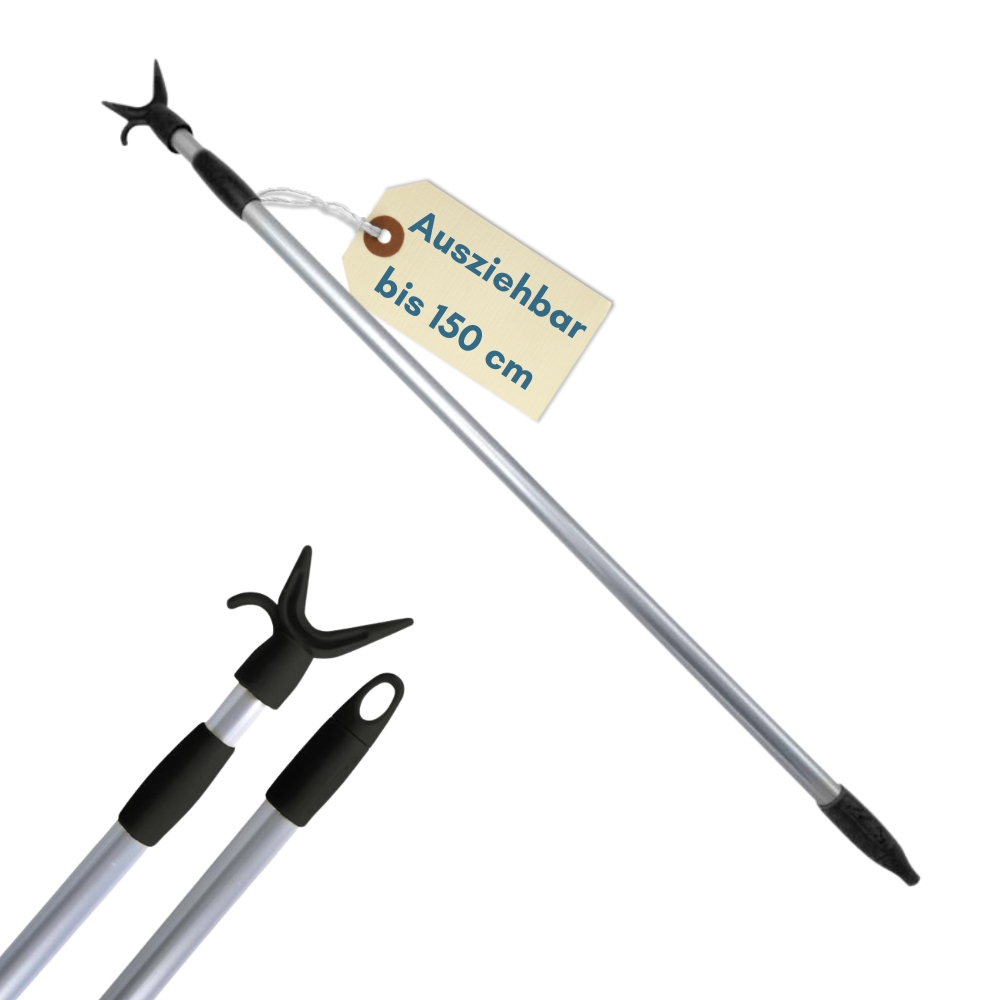 Telescopic Rod With Hook Hanging Aid Clothes Grabber Rod Stock Hook Coat Hook Extendable Operating Rod Pull Rod For Floor Stairs Telescopic Clothes Rod