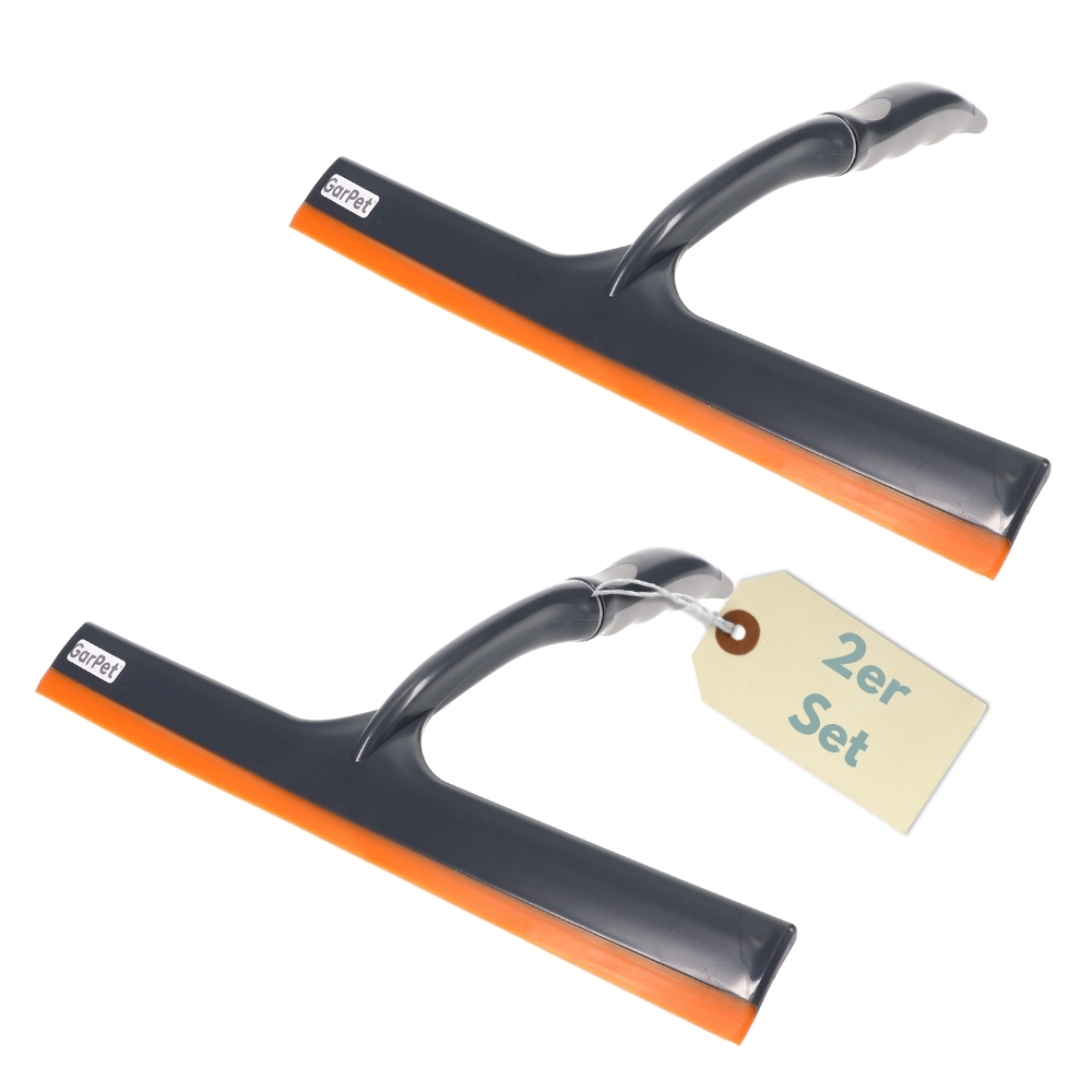 Image of 2pcs Set Of Glass Scrapers With Silicone Lip 30 Cm Shower Squeegee Window Wiper Glass Wiper Window Cleaner Professional Window Scraper