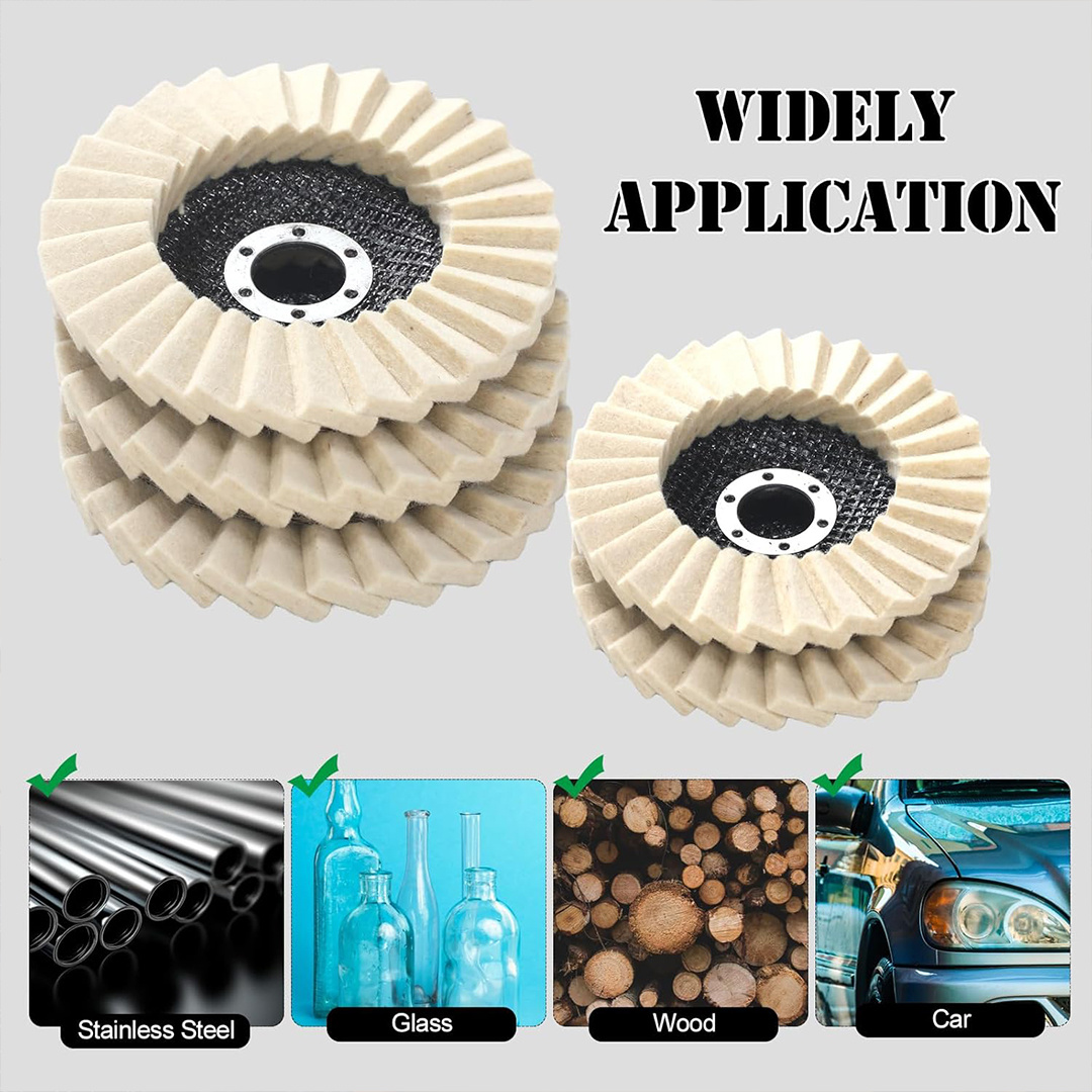 6pcs 5" Wool Flap Polishing Wheels for Angle Grinder
