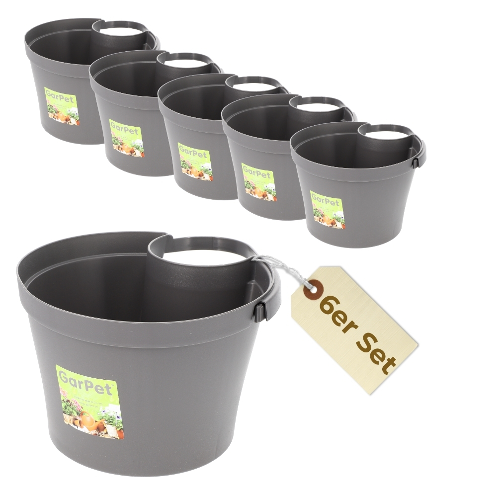 Image of 6pcs Set Downspout Flower Pot Downspout Flower Pot For Rain Gutter Column Post Drain Pipe Hanging Pot Plant Pot Plant Container Grey 22x22x15 Cm