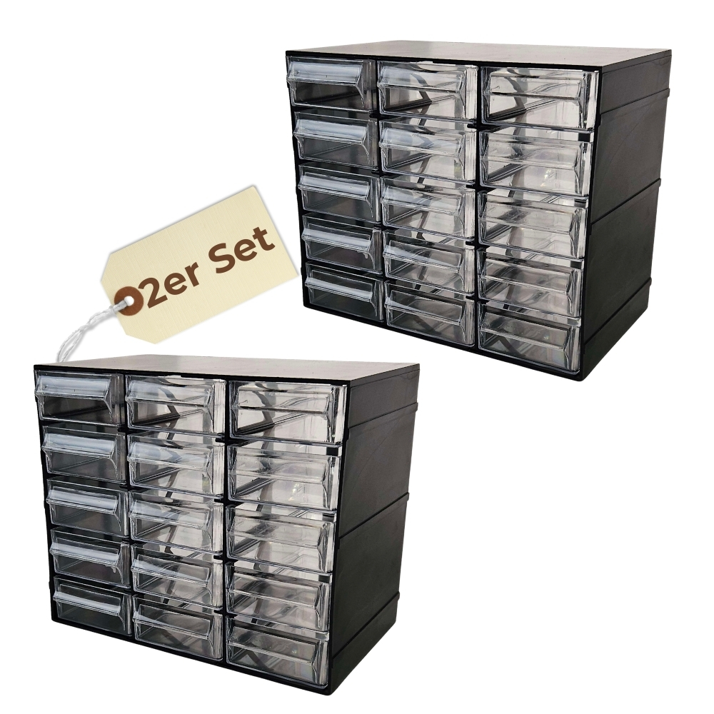 2-piece Set 15-compartment Sorting Box For Small Parts Organizer, Screw Sorting Box, Small Parts Magazine, Assortment Boxes