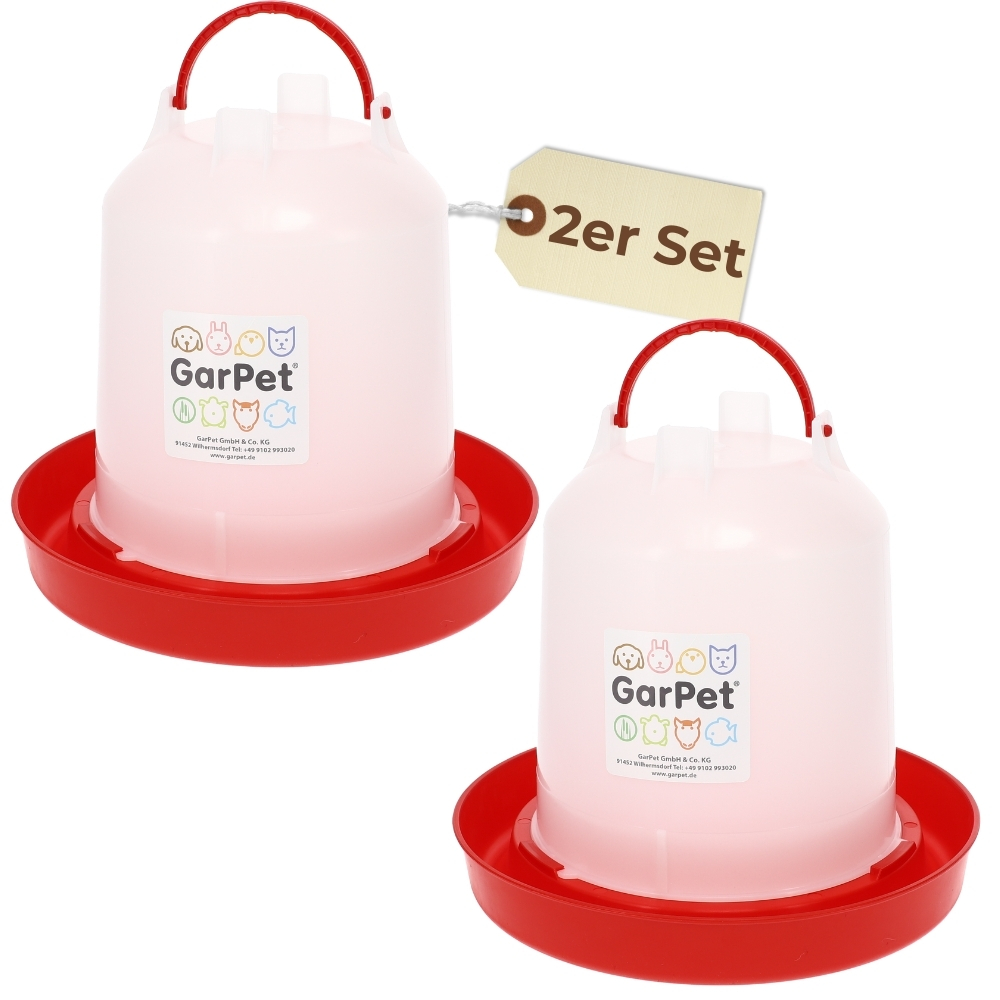 2-pack 6l Chicken Waterer, Poultry Water Dispenser, Automatic Chicken For Chicks And Poultry Accessories