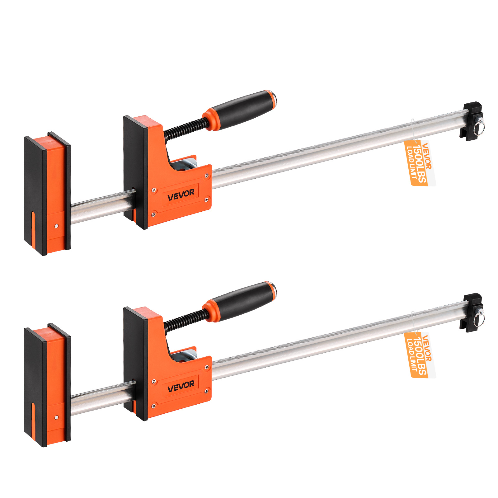 Image of Vevor Bar Clamps For Woodworking, 2-pack 60.96 Cm Parallel Clamp Set, F-clamp With 680 Kg Load Limit, Pressure, High-strength Plastic And Carbon Steel, For Woodworking Metal Working, Orange