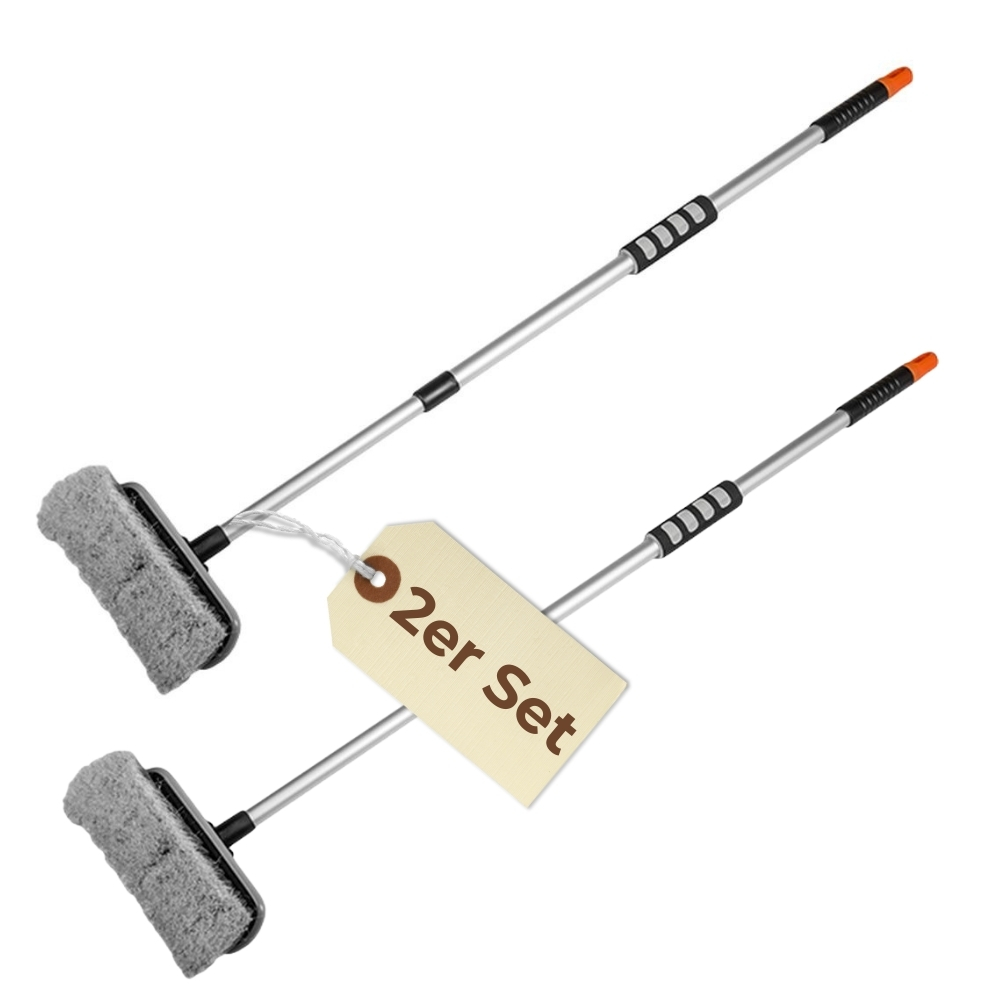 Image of Brush Telescopic Handle Wash Brush Car Wash Pkw Lkw Garden Boat Motorhome Aluminum Wash Brush With Telescopic Handle 80 - 130 Cm