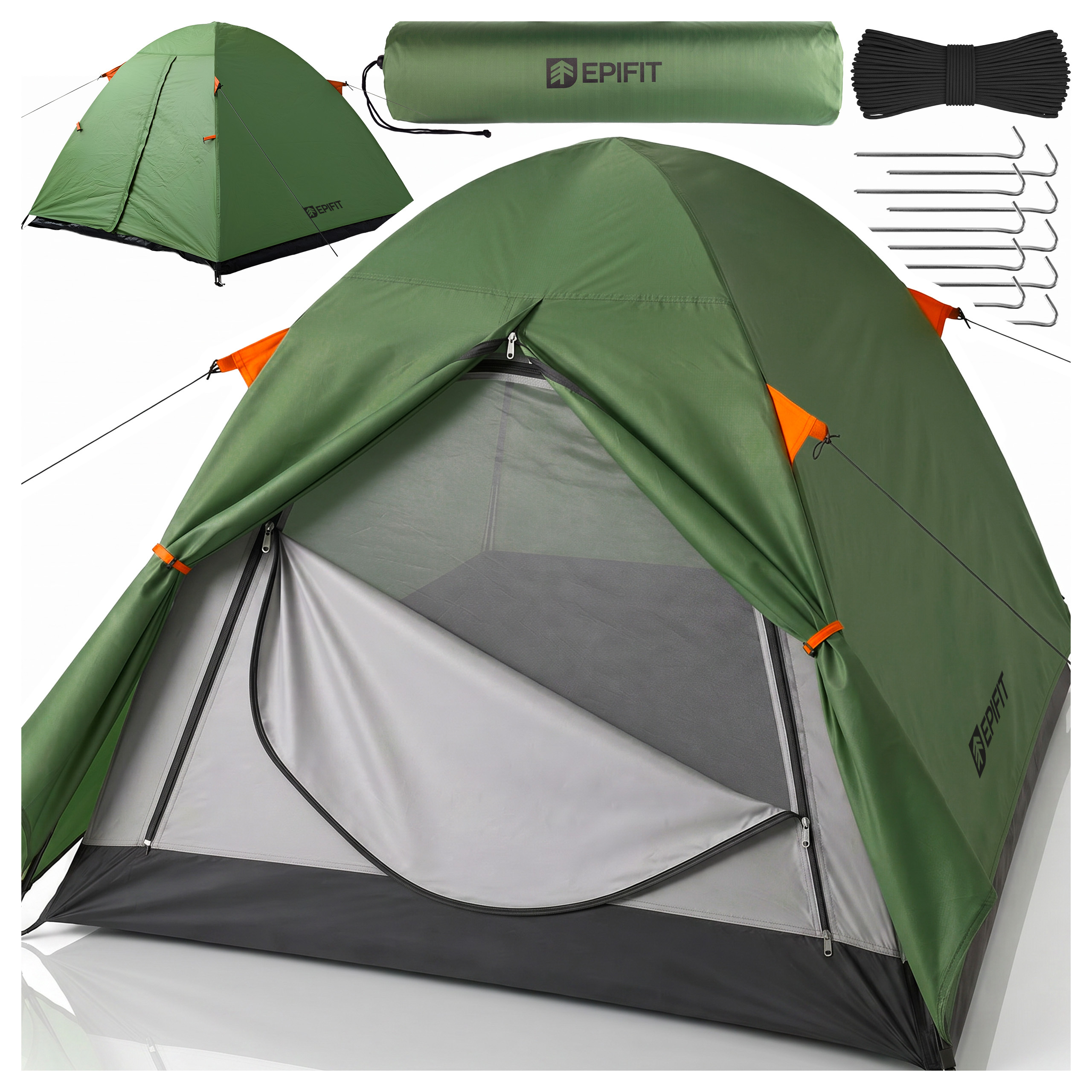 Image of 2-person Lightweight Water-resistant Tent With Tropical Camping 205x150x120 Cm 2.0