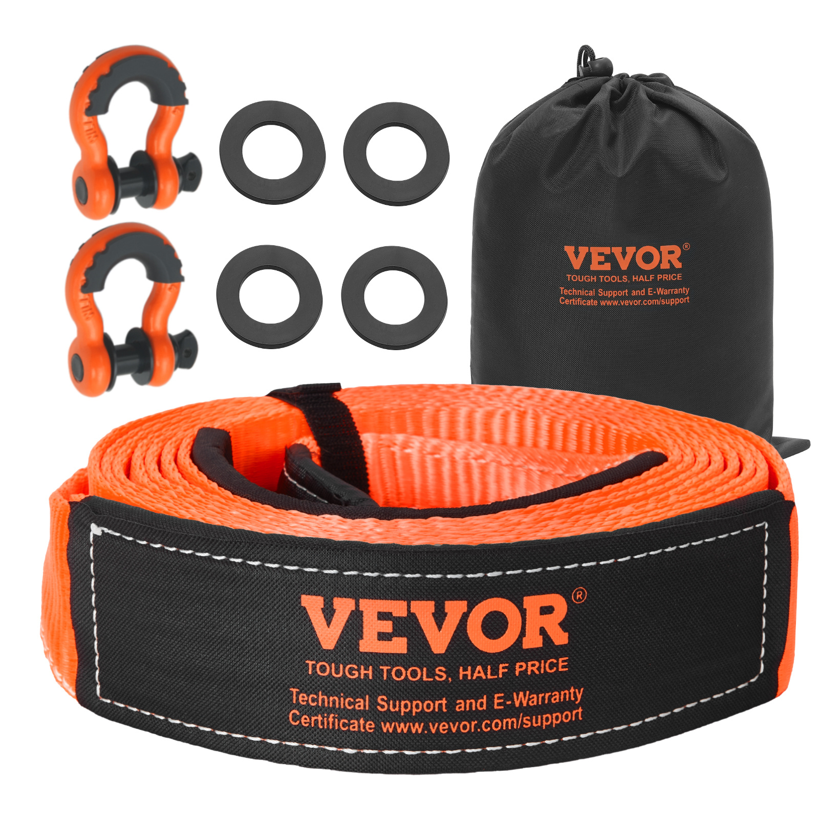TEMU VEVOR Kit di per cinghia di per impieghi gravosi 3 pollici x 20 piedi (MBS-36.000 libbre) Cinghia di per treppiede salva alberi, anello a triplo
