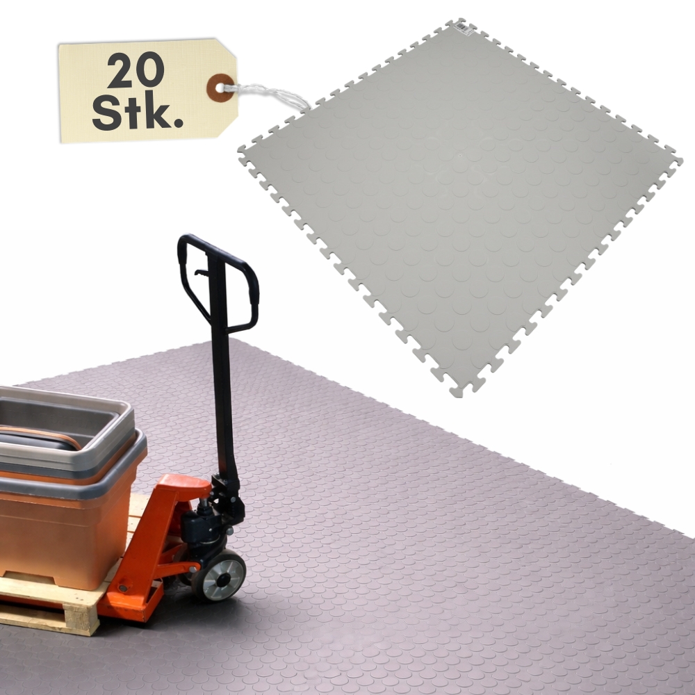 Image of Click Tiles, Plastic, 20 Pieces, Gray