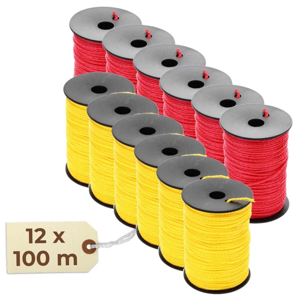 Mason' Red Yellow 12pcs Set Line 2 Mm Tear-resistant Cord Paving Cord Building Cord Mason's Cord Lot Cord Tension Cord Laying Cord
