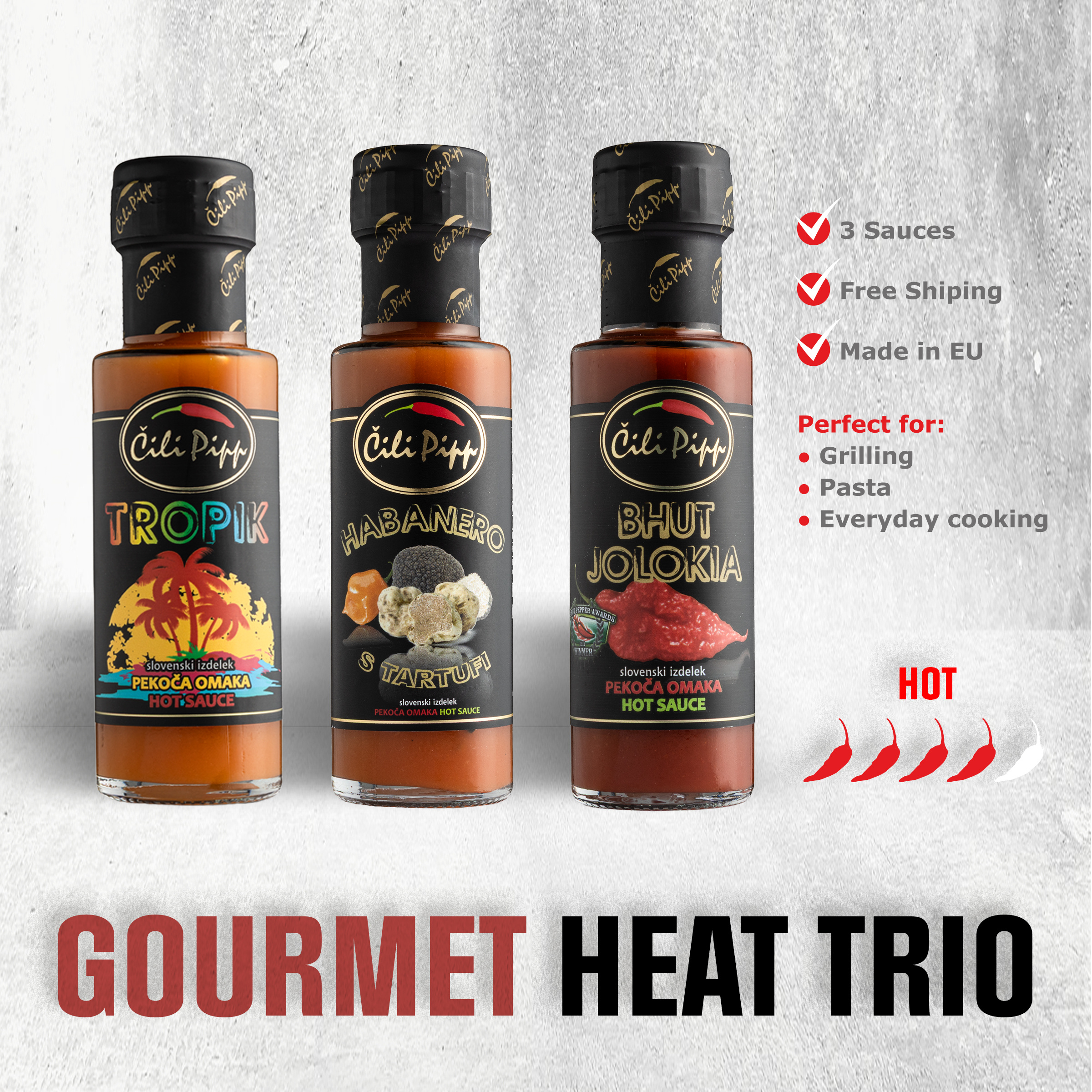 Image of A Refined Selection Of Gourmet Chili Sauces That Combine Balanced Heat With Rich, Sophisticated Flavors. Perfect For Food Lovers Who Value Taste As Much As Heat.