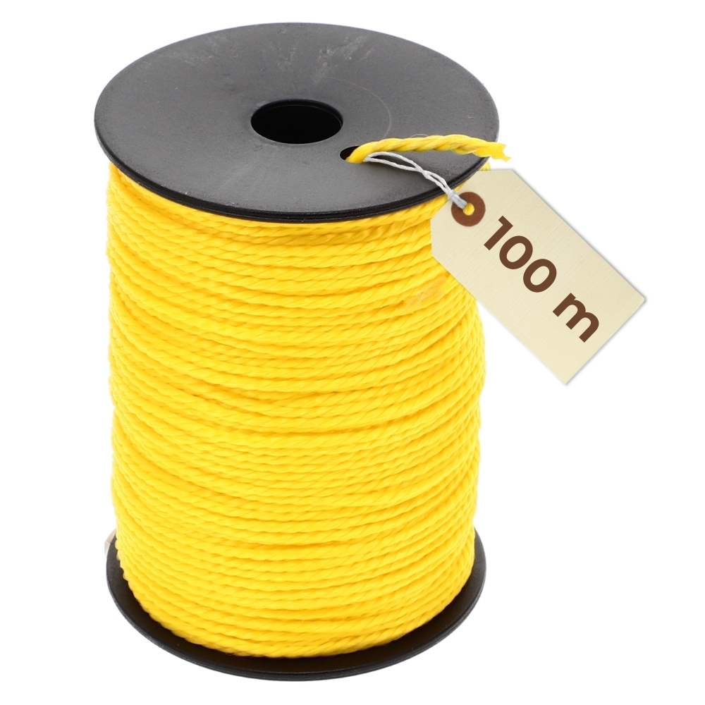 Image of Mason' Yellow 100m 2mm Tear-resistant Cord Tension Cord Paving Cord Building Cord Wall Cord Laying Cord Lot Cord Marking Cord