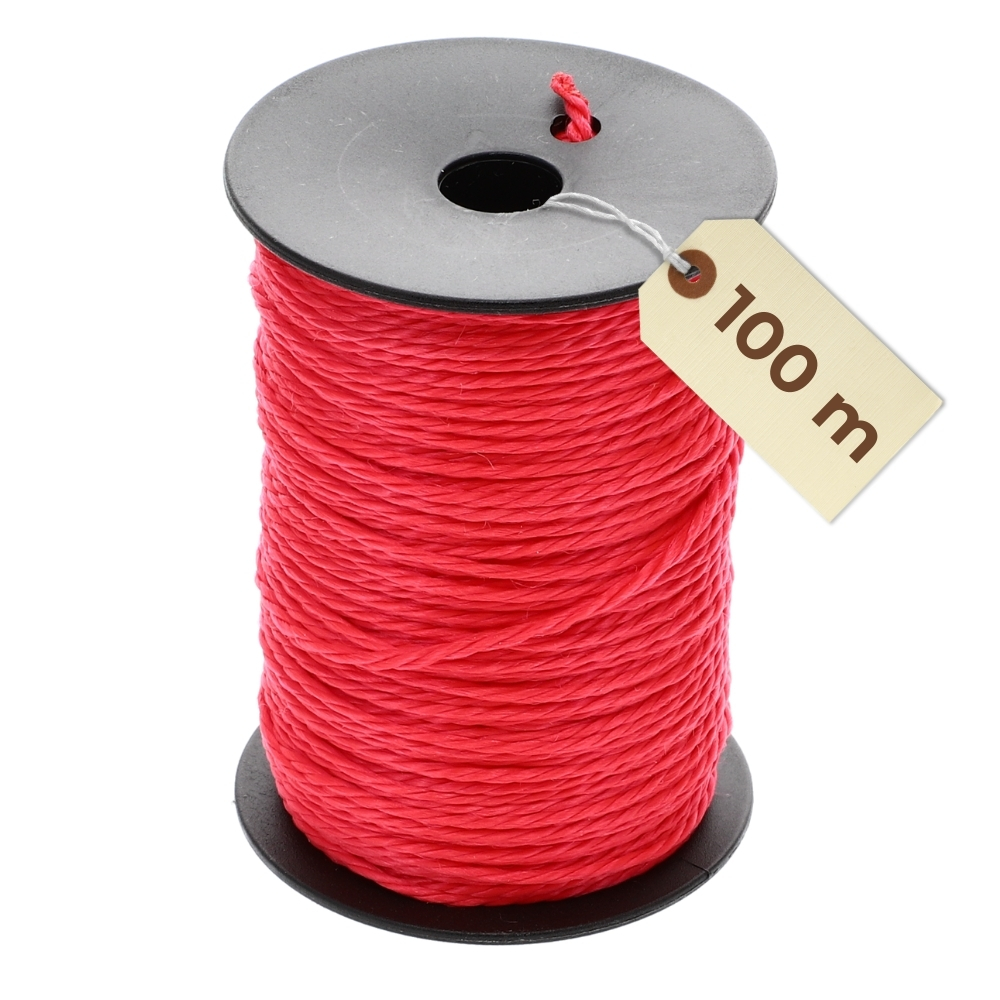 Image of Mason' Red 100m 2mm Tear-resistant Cord Paving Cord Building Cord Mason's Cord Tension Cord Laying Cord Lot Cord Marker Cord Offset Cord