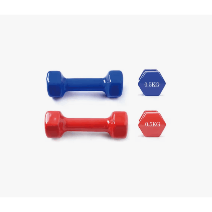 TEMU PACK 2 Mancuernas pesas de 0.5kg/1kg de acero cubierta en vinilo y antideslizante Ejercicio en Casa, gimnasia, musculación /Azul Color
