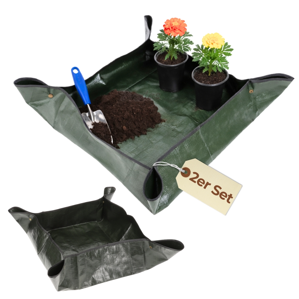 Image of 2-pack Waterproof Plant Repotting Mat, Foldable Plant Tray, Portable Garden Mat, Transplanting Mat, 40x40 Plant Accessories